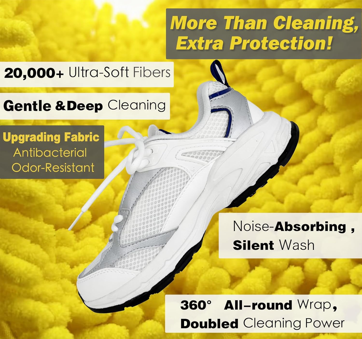 Thumbnail 1 de Shoe Washing Machine Bag (Pro Yellow, 1 Pack) – Reusable, Self-Locking Zipper, Microfiber Interior