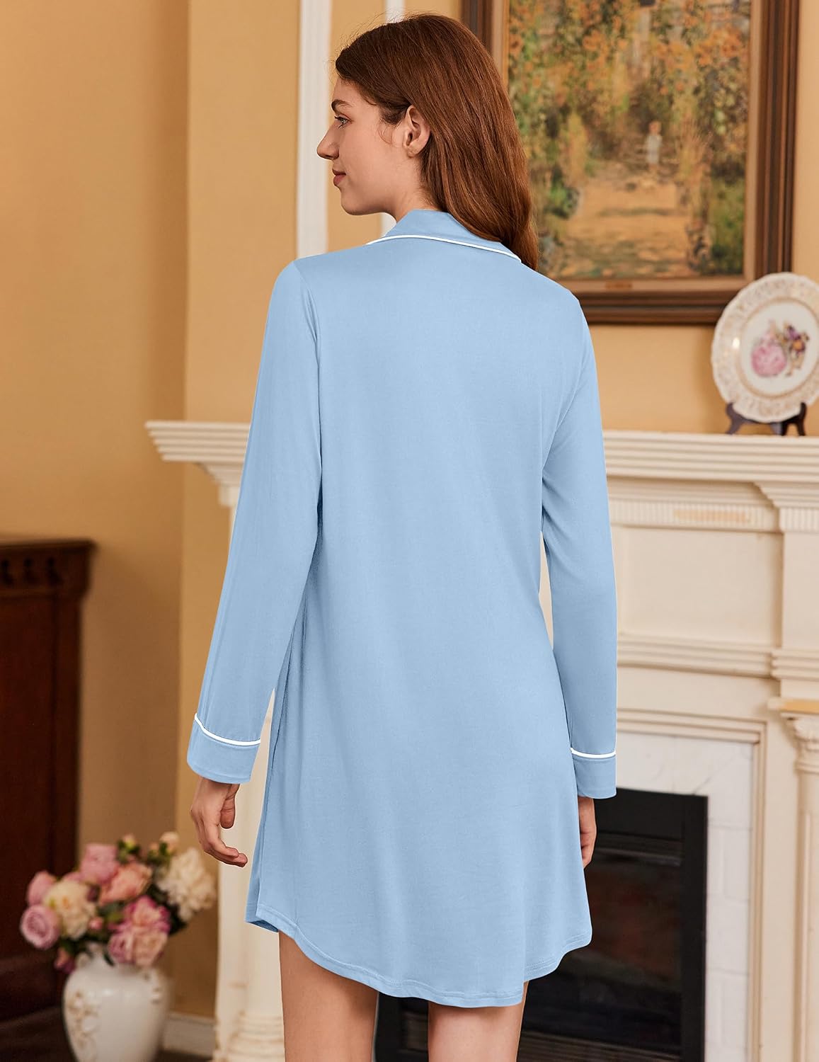 Detalle 2 de Ekouaer Women's Nightgown, Polyester-Spandex