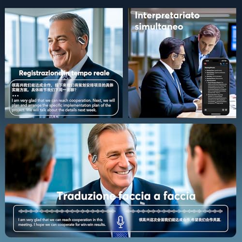 Detalle 2 de MAIJOFO AI Cuffie Traduzione Simultanea Bluetooth 6.1, 198 Lingue (Carbon Black)