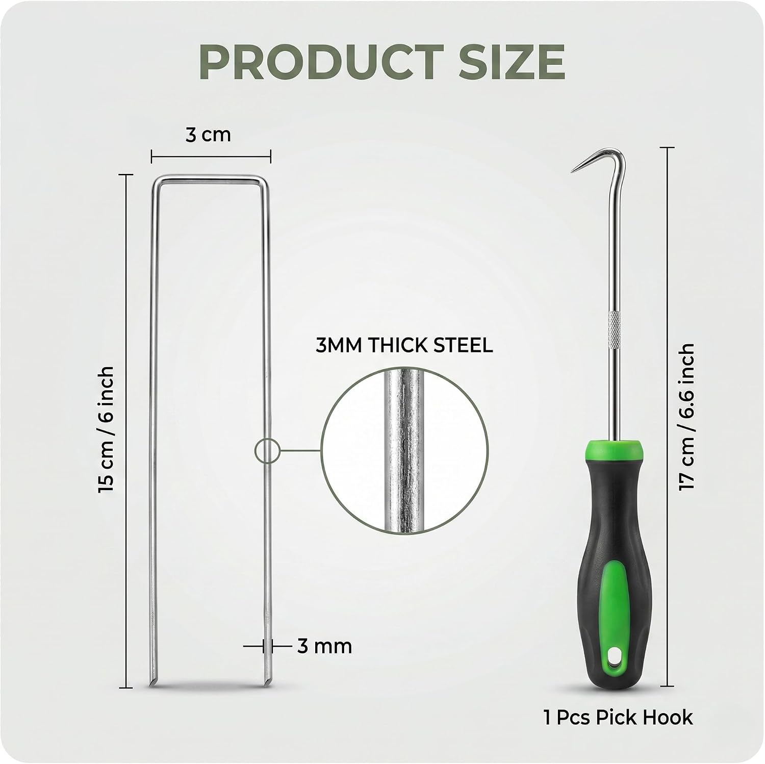 Detalle de Roe Tenpo Weed Membrane Pegs, 15 cm: Heavy-Duty U-Shaped Garden Stakes for Membranes and Landscaping
