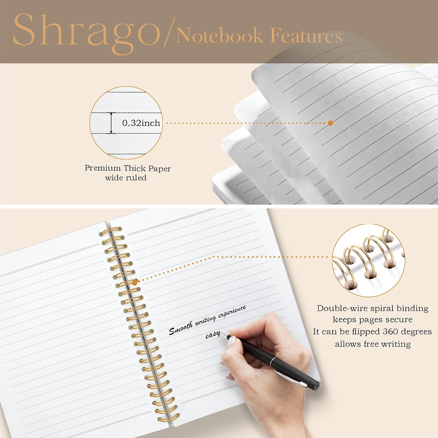 Detalle de Shrago Spiral Notebook 5.5 x 8.3 Inch