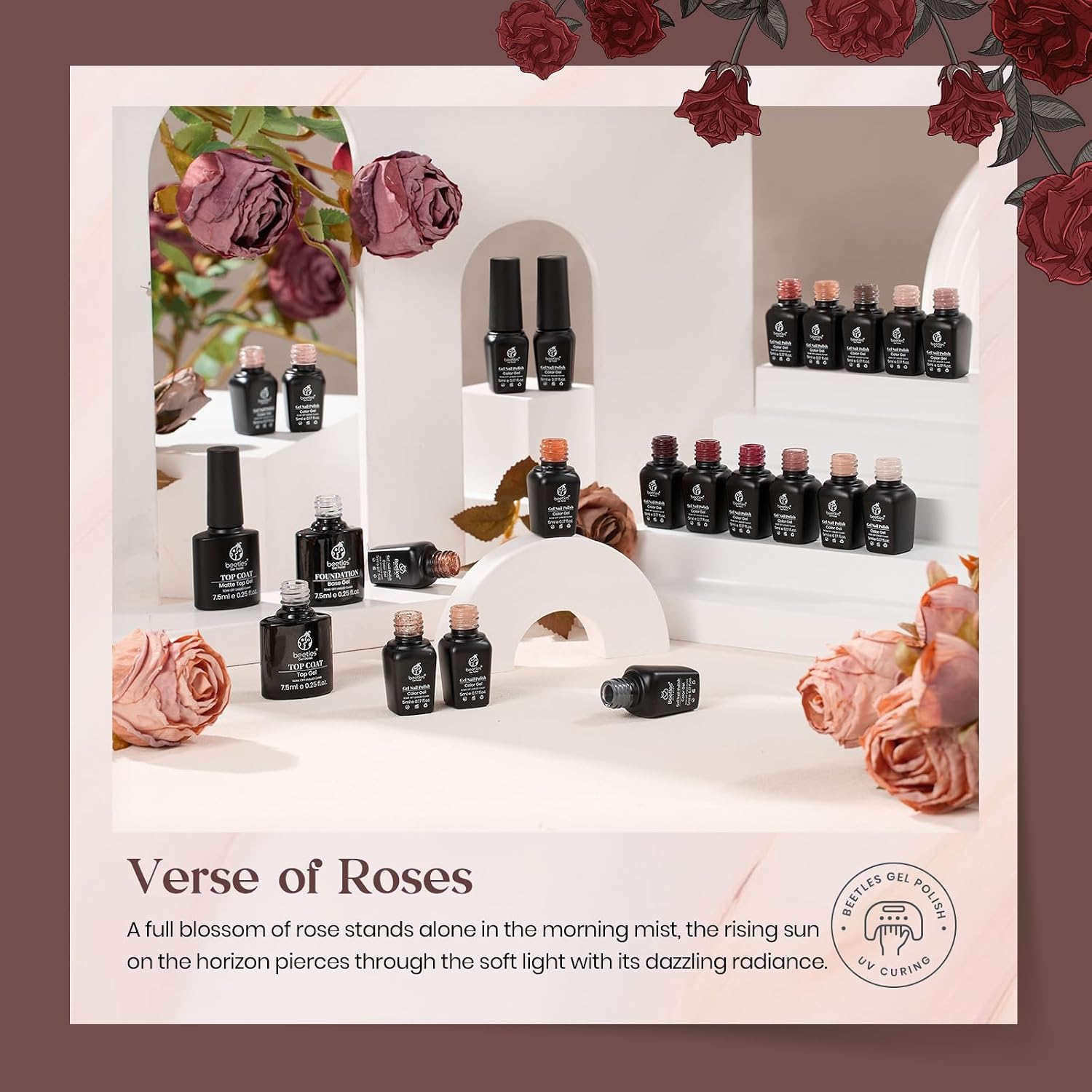 Detalle 2 de Beetles Verse of Roses 23pc Gel Nail Set