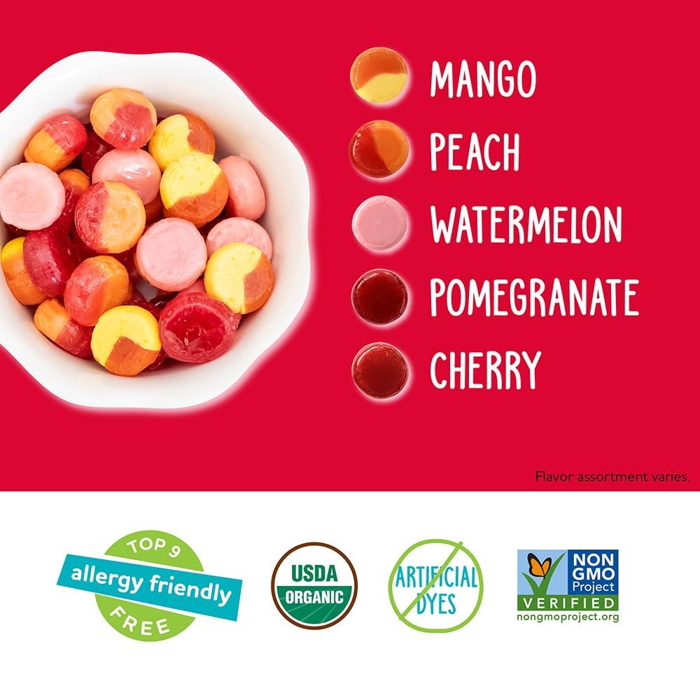 Detalle 2 de YumEarth Organic Fruit Drops Hard Candy, Variety Flavors, Vegan & Gluten-Free