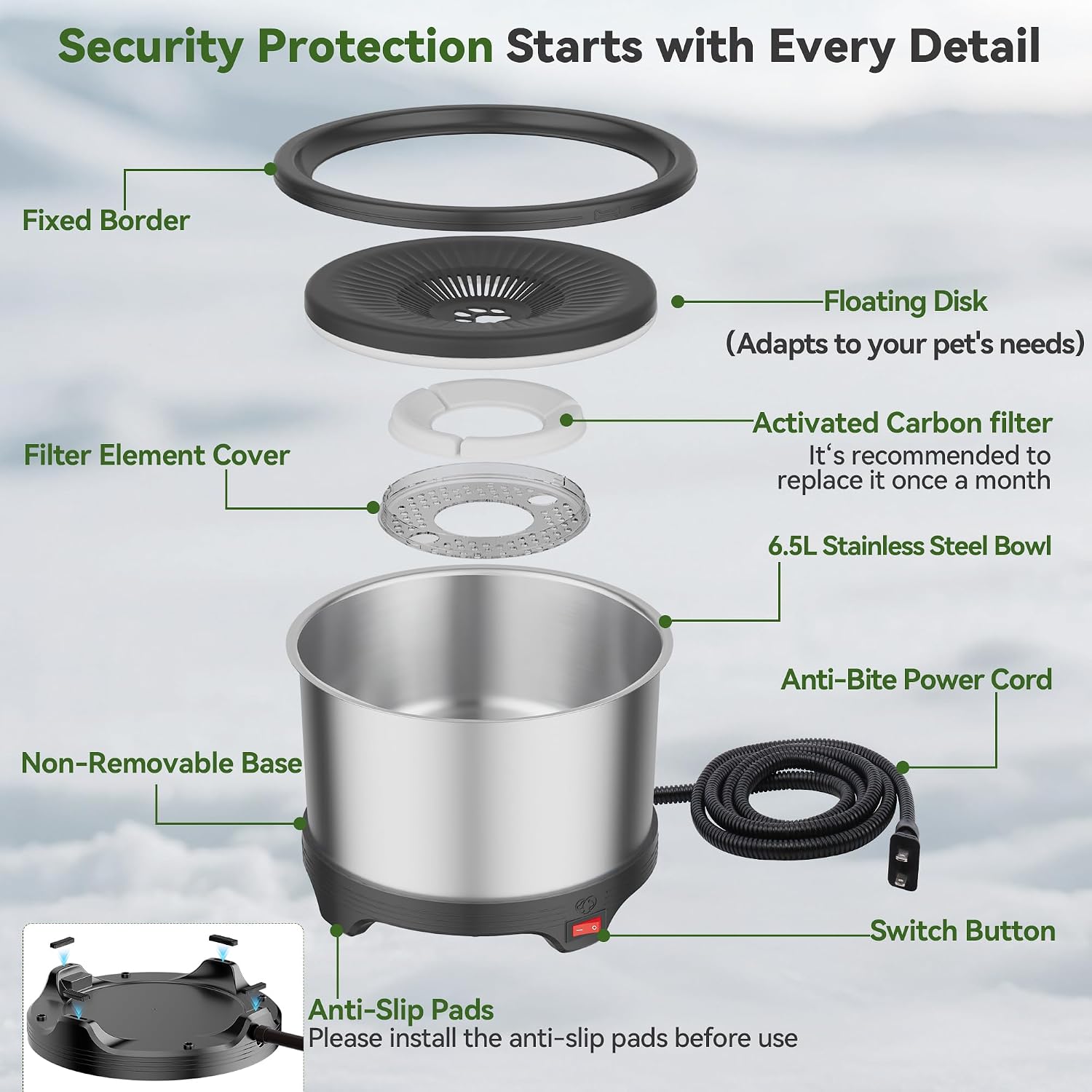 Thumbnail 5 de Twinsing Heated Dog Water Bowl 6.5L