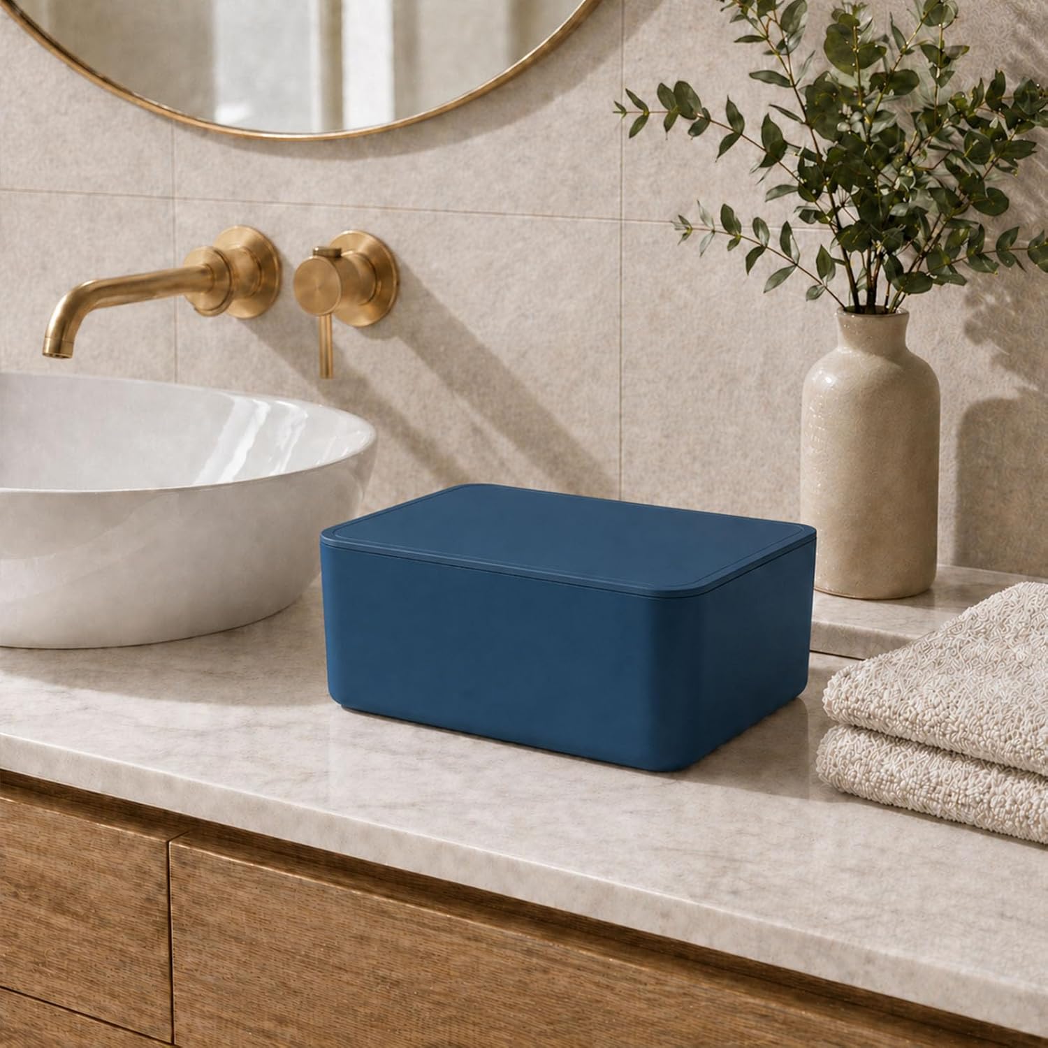Detalle 2 de jiuzcare Wet Wipes Box with Flip Lid – Blue Yellow Dispenser