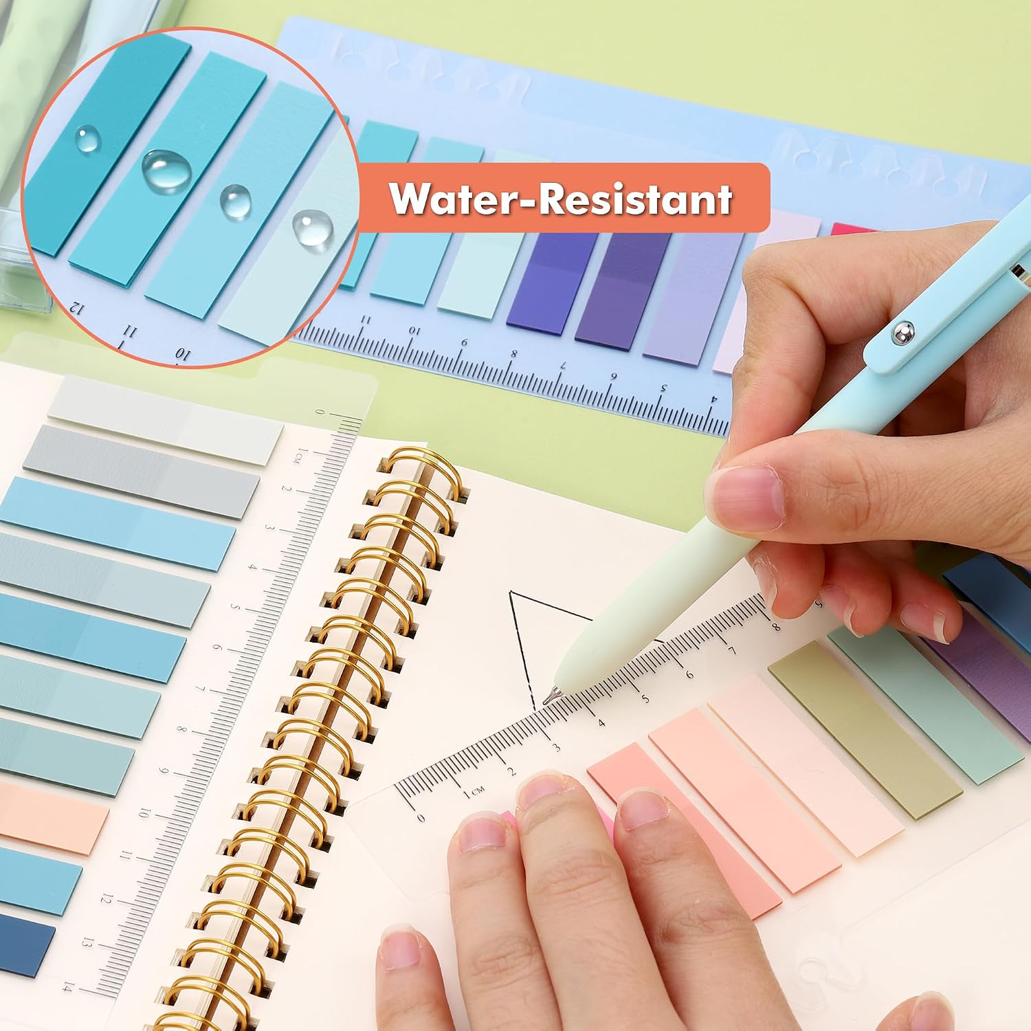 Detalle de JIANTA 2000 Segnapagina con Righello e Segnalibri Adesivi – Set da 2000 pezzi