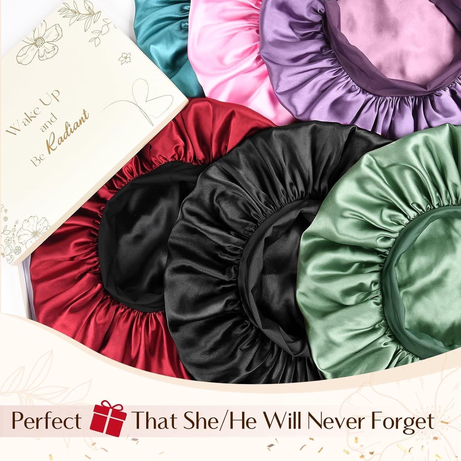 Detalle de YANIBEST Double-Layer Satin Bonnet for Sleeping – Sleep Cap for Hair Protection