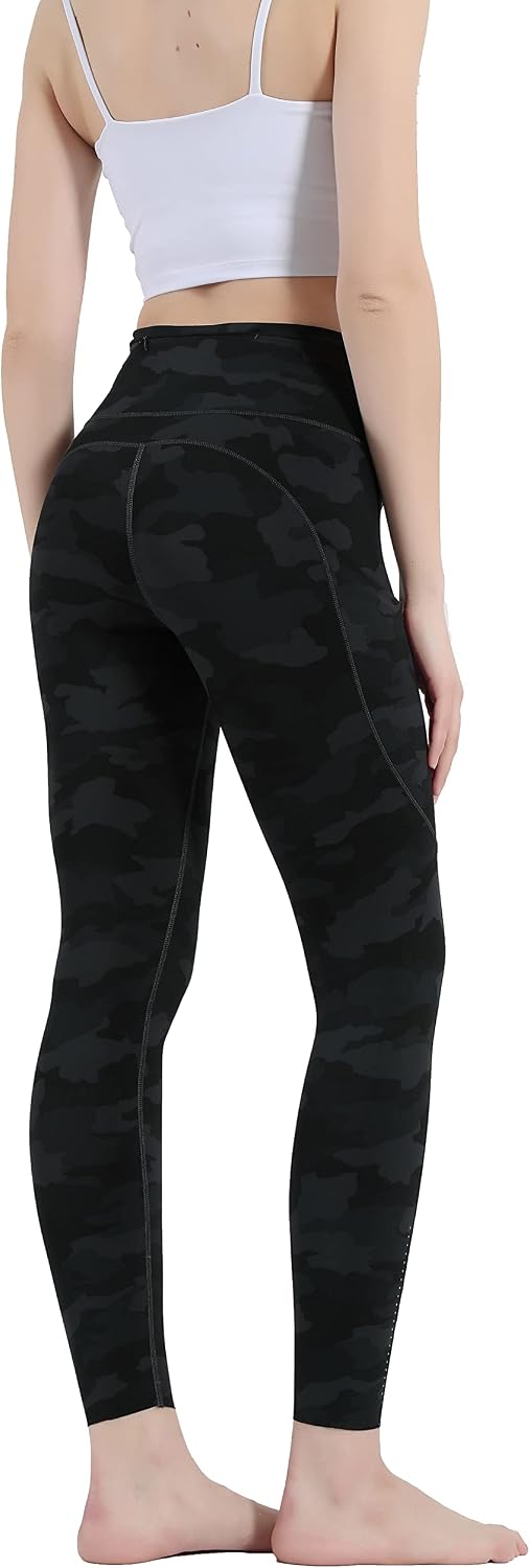 Detalle de OVRUNS Women’s High Waist Yoga Pants – Tummy Control Gym Leggings with Pocket