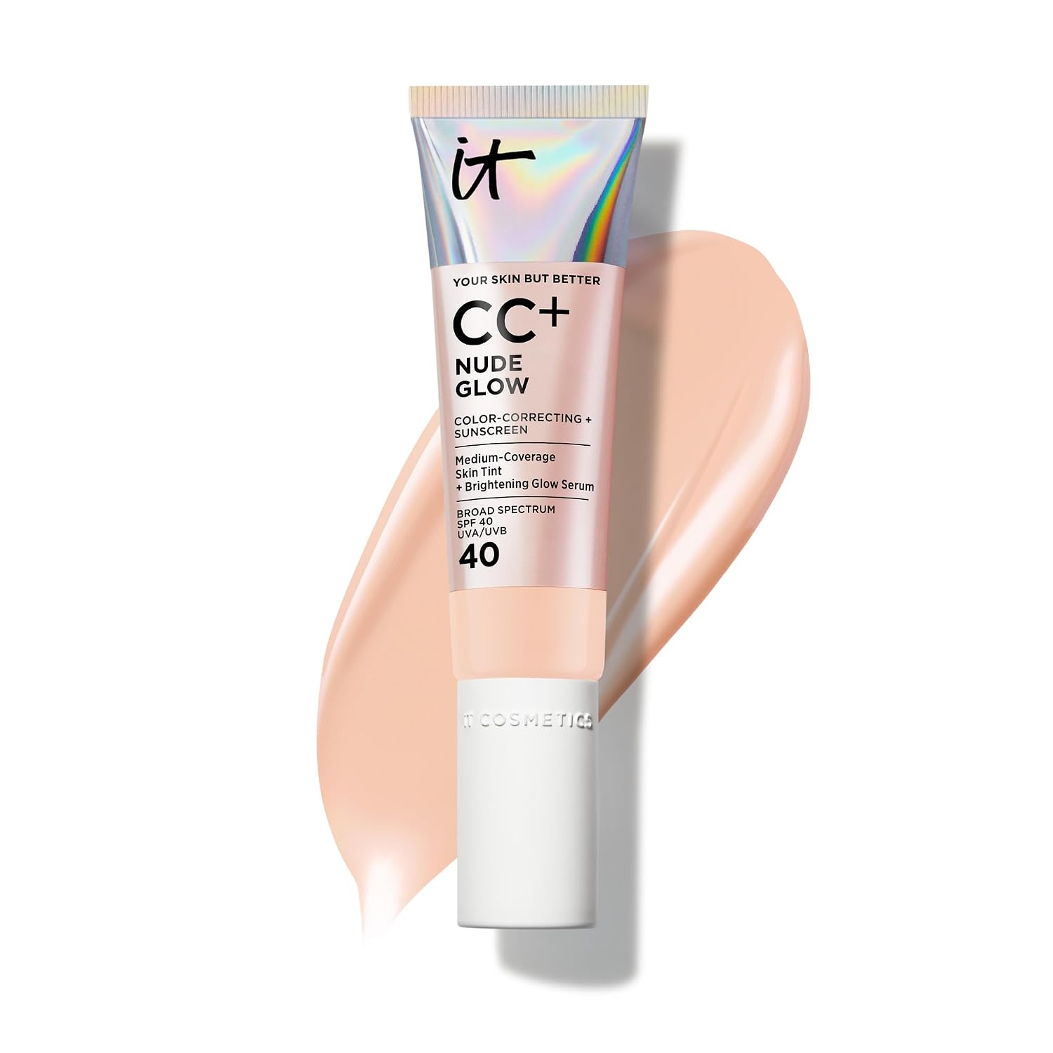 Detalle de IT Cosmetics CC+ Nude Glow Foundation, SPF 40, Medium Coverage, Dewy Finish