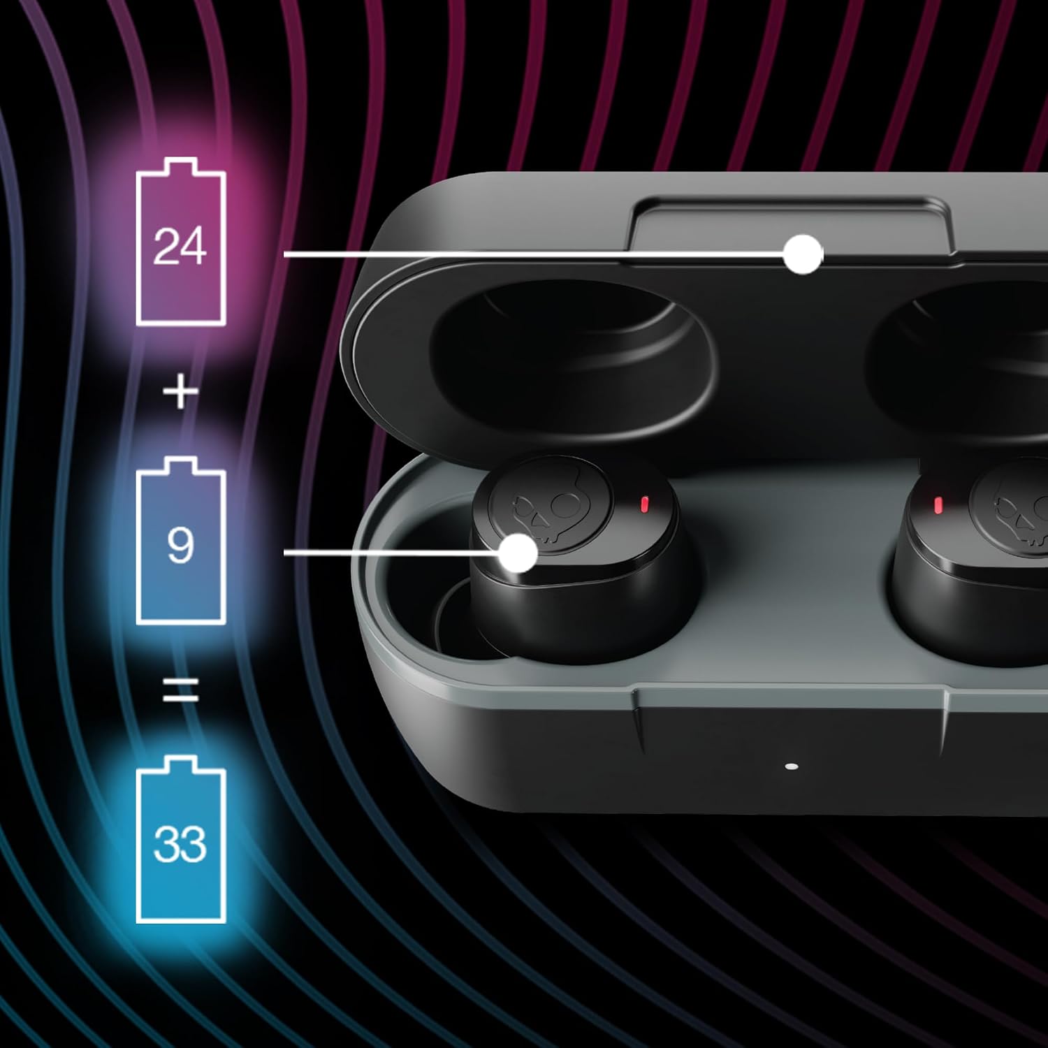 Detalle 2 de Skullcandy Jib True 2 Kabelloser In-Ear Kopfhörer – 32 Std. Akku, IPX4, Tile-Finder, Solo-Modus