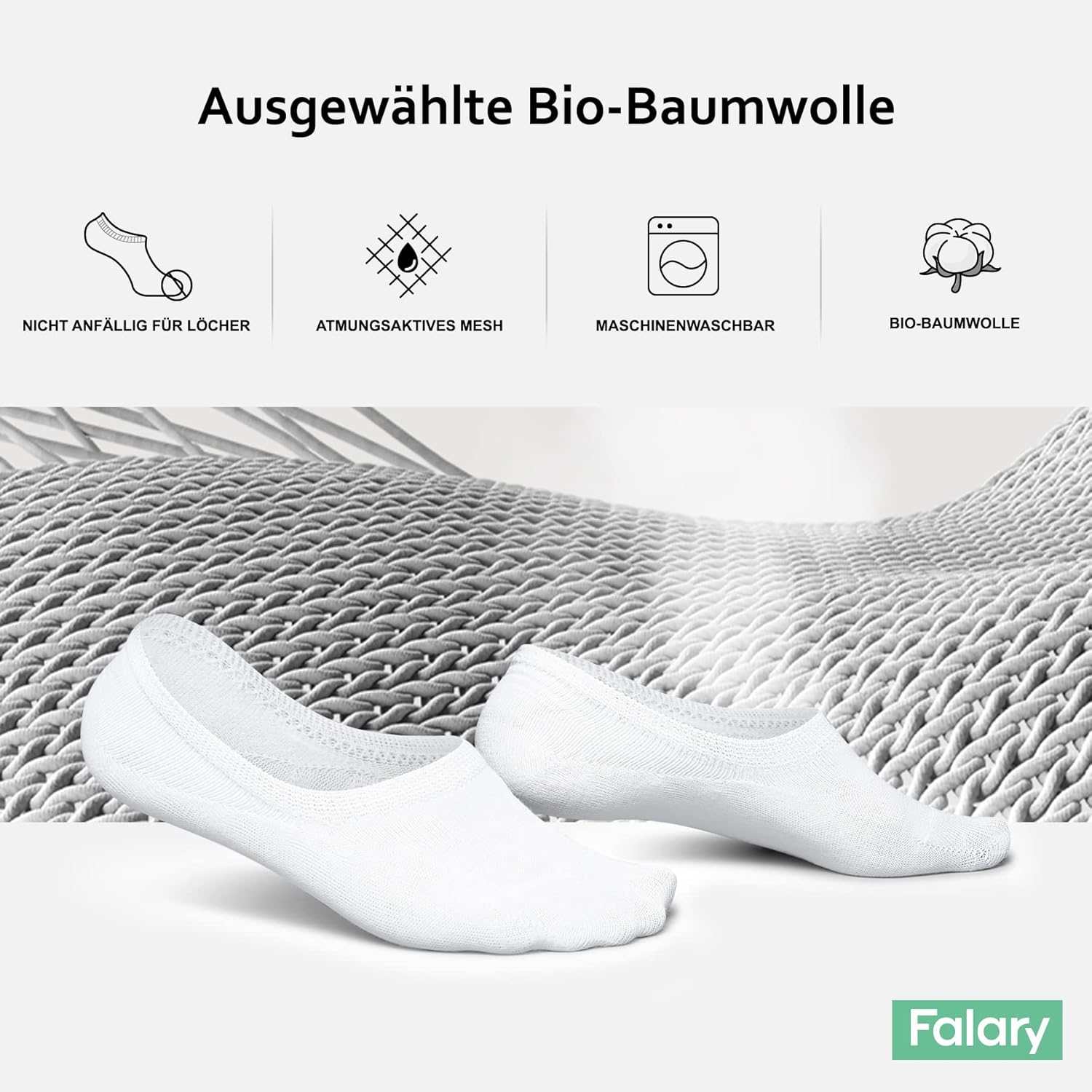 Thumbnail 2 de FALARY Sneaker Socken Damen & Herren, 10 Paar Füßlinge – unsichtbare, rutschfeste Sneakersocken Gr. 35–50