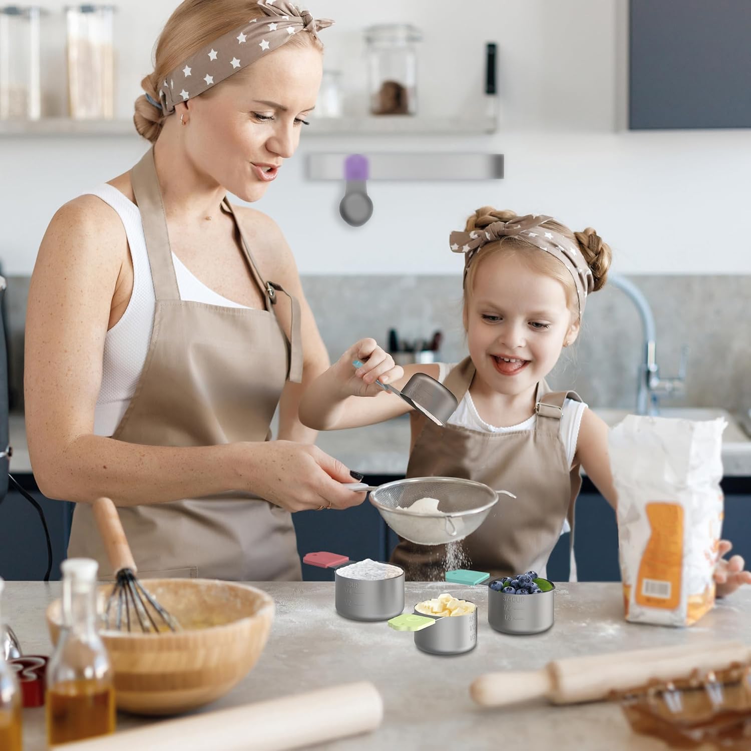 Thumbnail 4 de Minteem Magnetic Measuring Cups — 5-Piece Stainless Steel Nesting Set