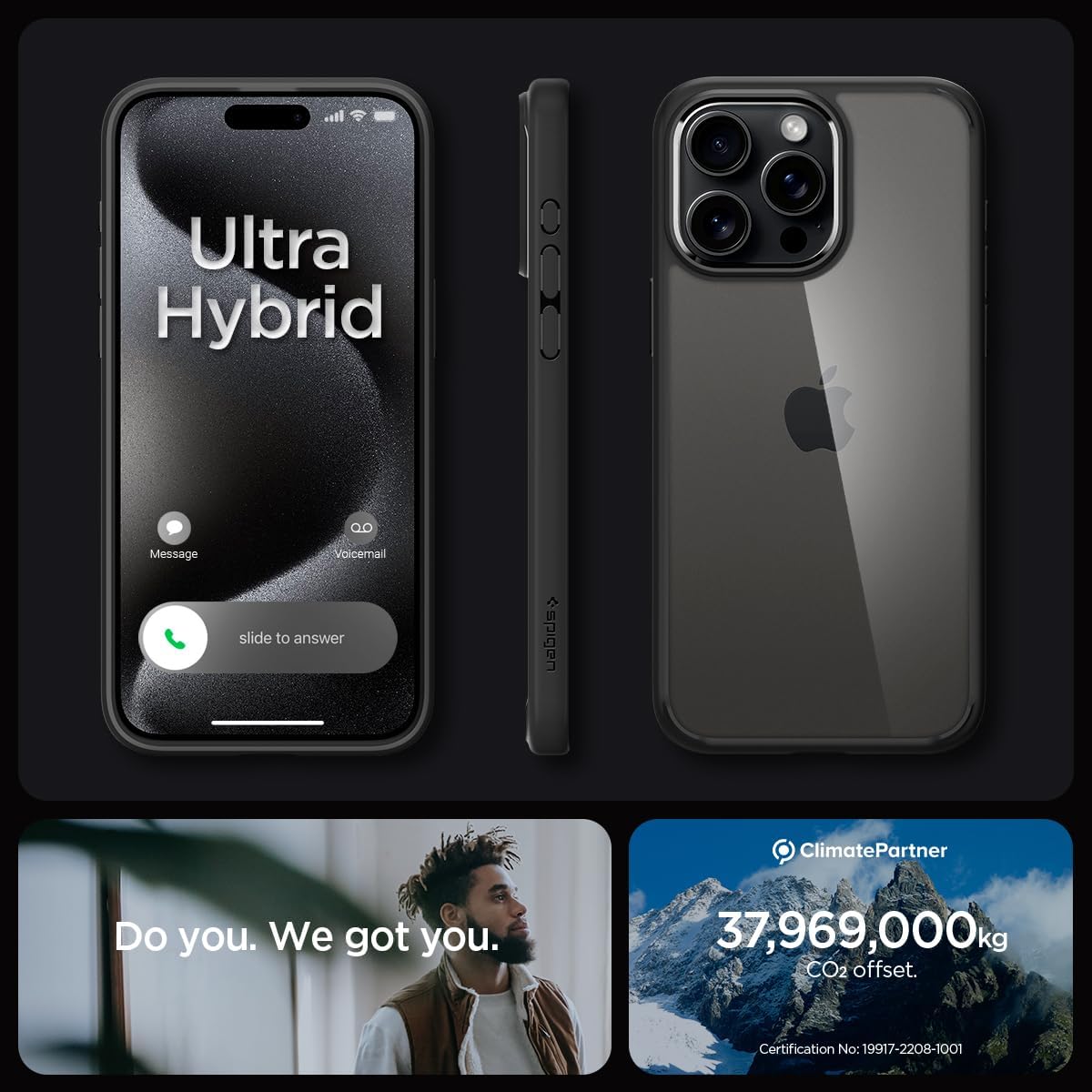 Thumbnail 6 de Spigen Coque Ultra Hybrid anti-jaune et antichoc pour iPhone 15 Pro Max (noir mat)