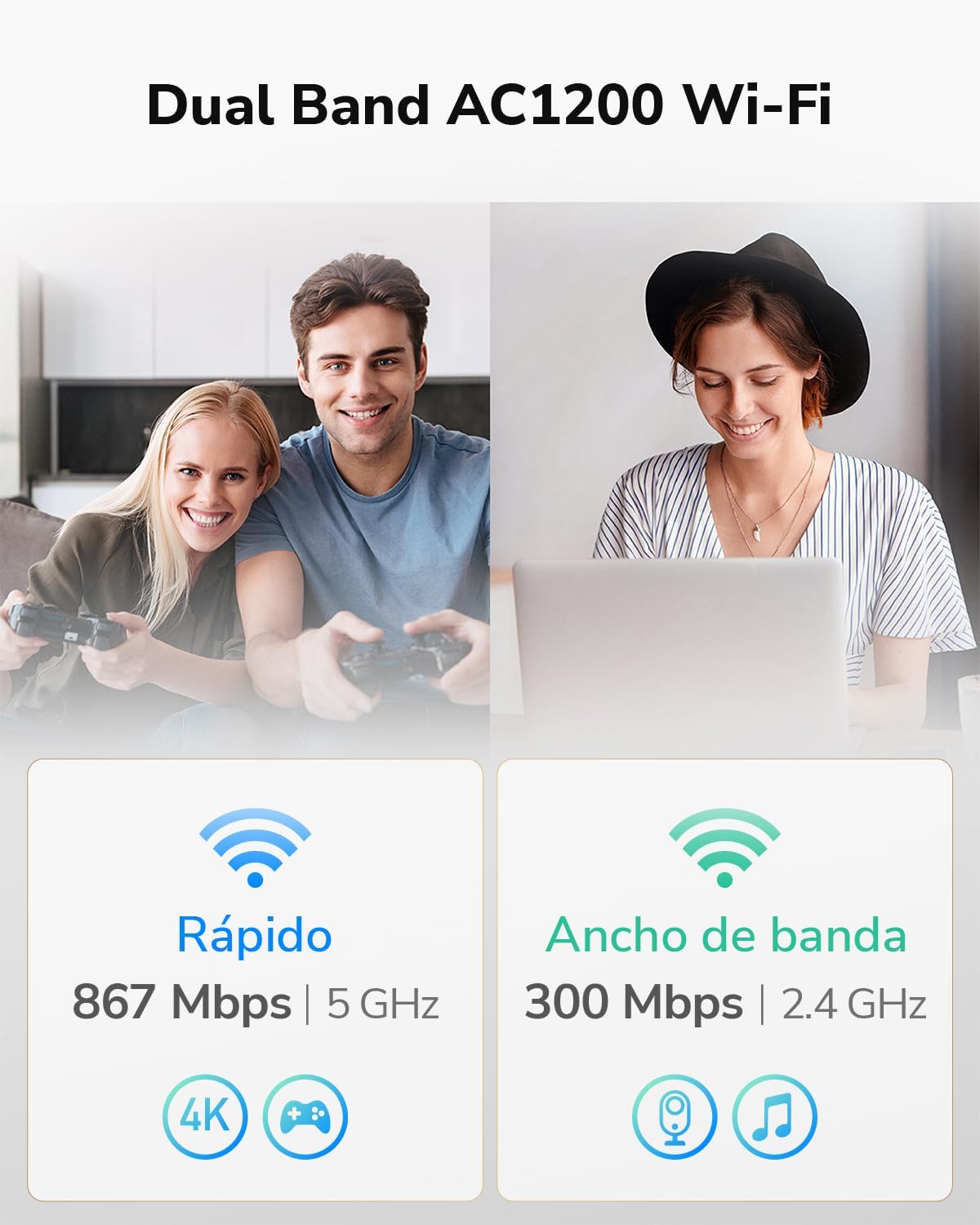 Thumbnail 3 de Cudy LT500E 4G LTE Router WiFi AC1200 con VPN y Antenas