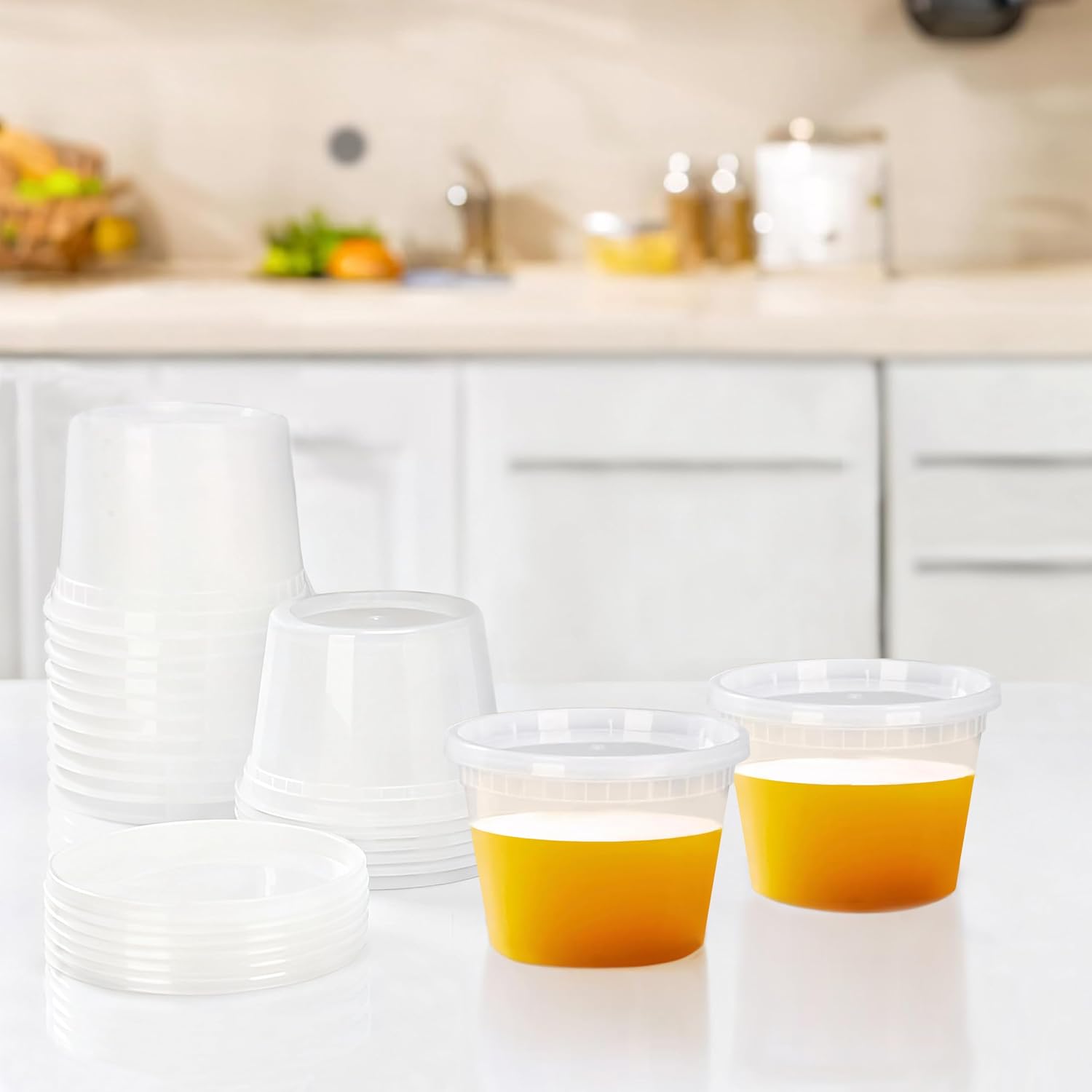 Thumbnail 3 de TashiBox 50-Pack 16 oz Clear Plastic Deli Containers with Lids (BPA-Free)