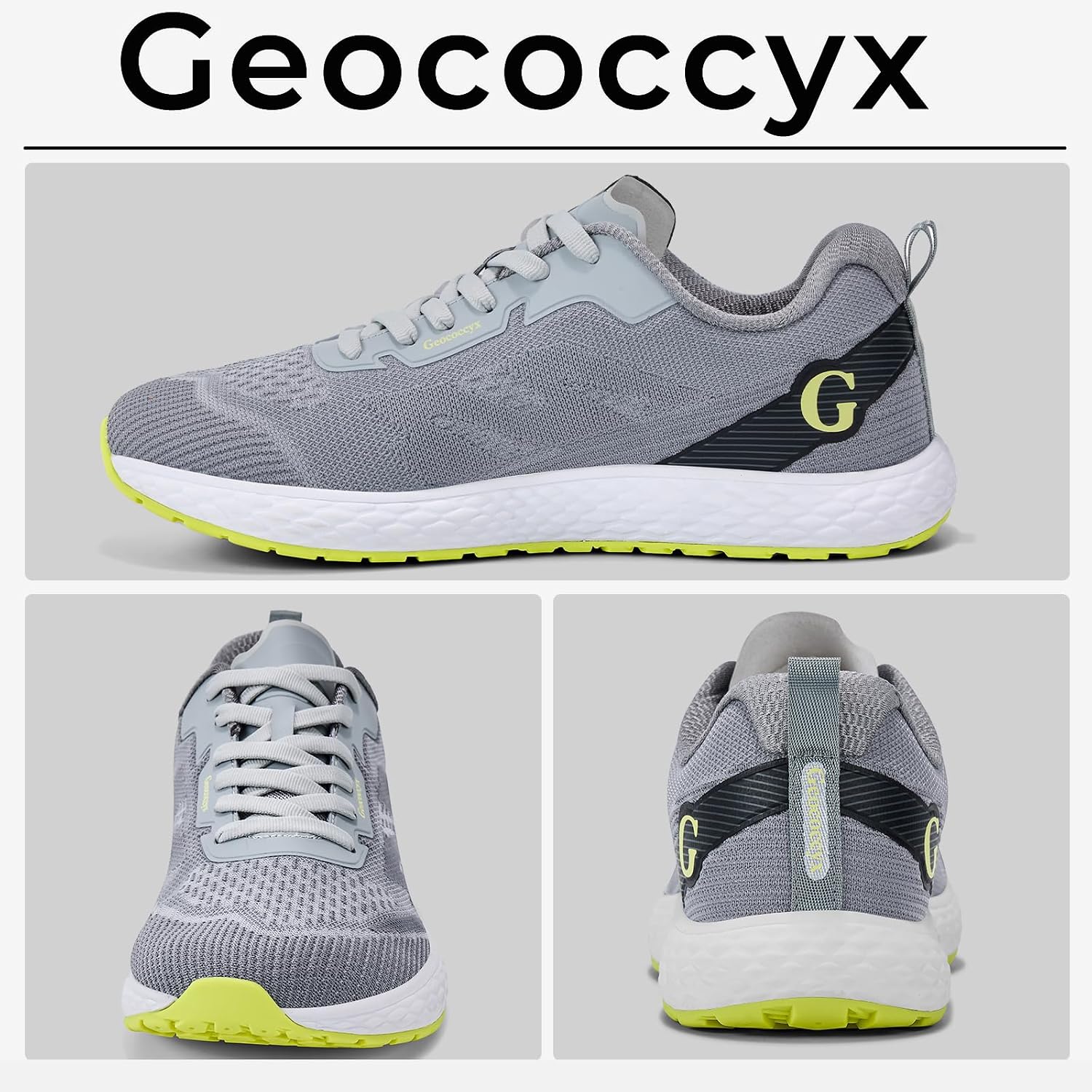 Detalle de Geococcyx Herren-Sportschuhe mit breiter Zehenbox, atmungsaktiv und rutschfester Laufsohle