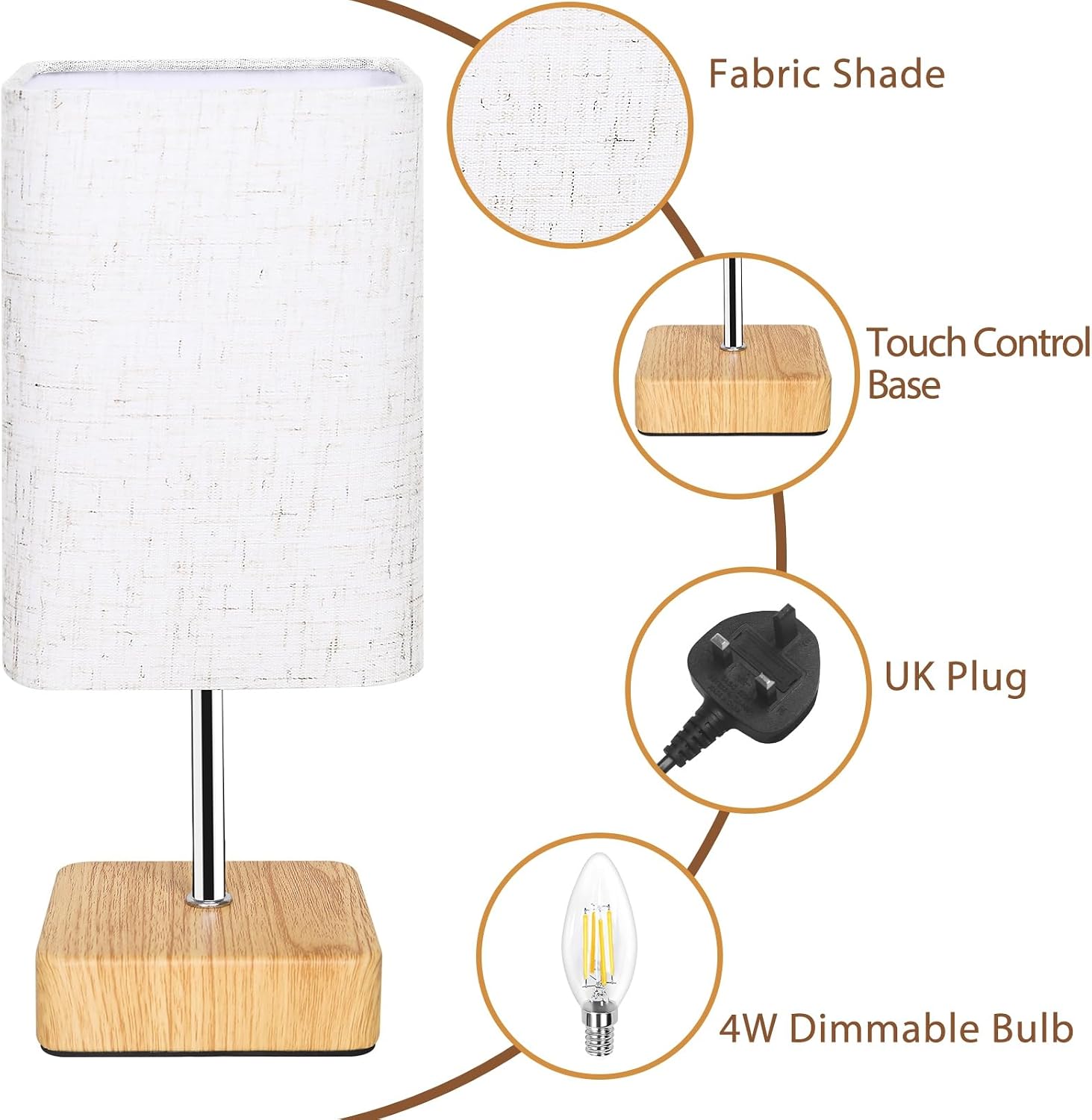 Detalle 2 de Jayencer Touch Control Table Lamp, Dimmable