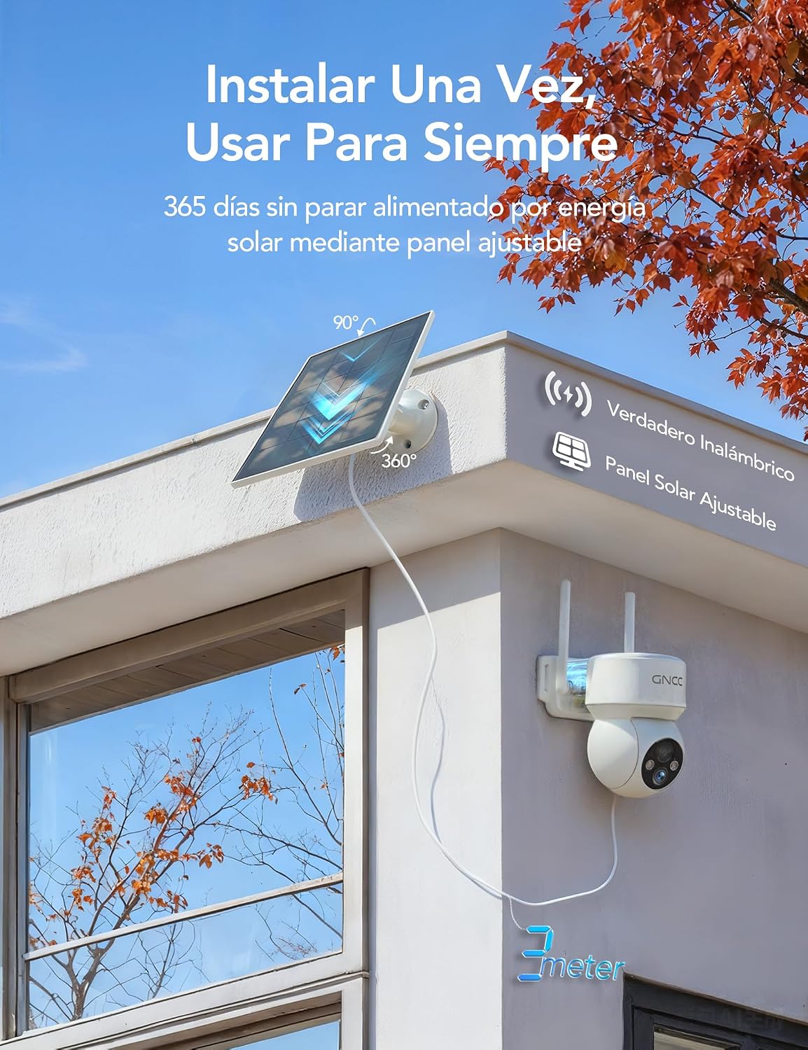 Detalle 2 de GNCC Cámara Vigilancia WiFi Exterior Solar 1080p