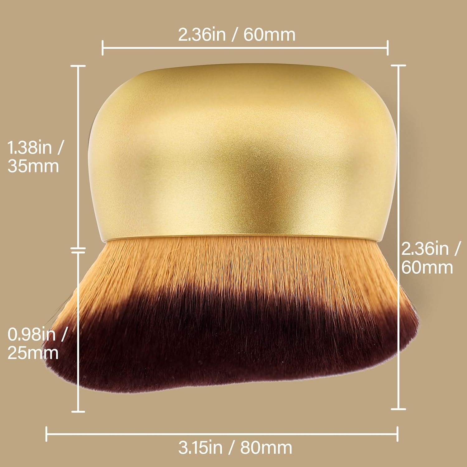 Detalle 2 de Extra Large Body Makeup Brush: 75 mm Kabuki for Even Self Tanner & Body Makeup