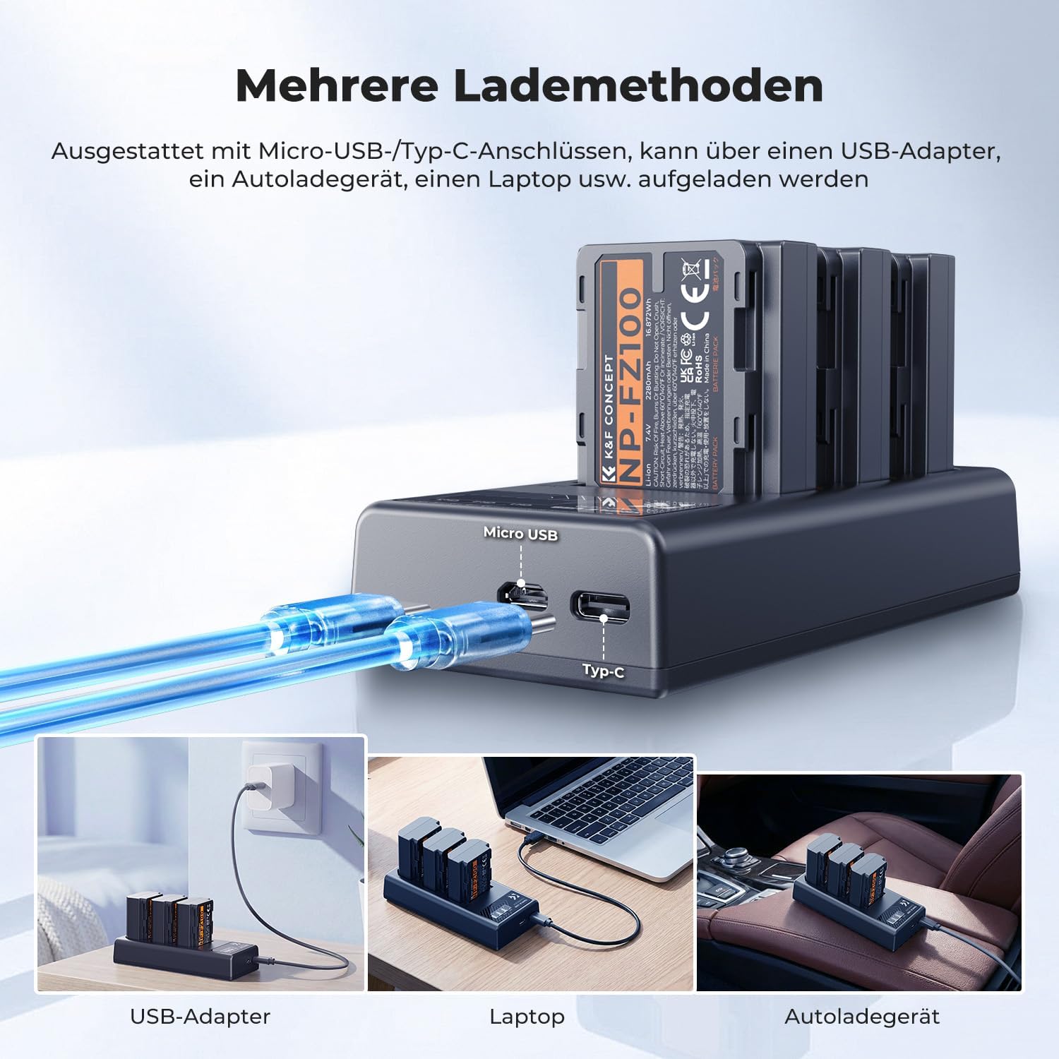 Thumbnail 5 de K&F CONCEPT NP-FZ100 2280mAh Akkupack