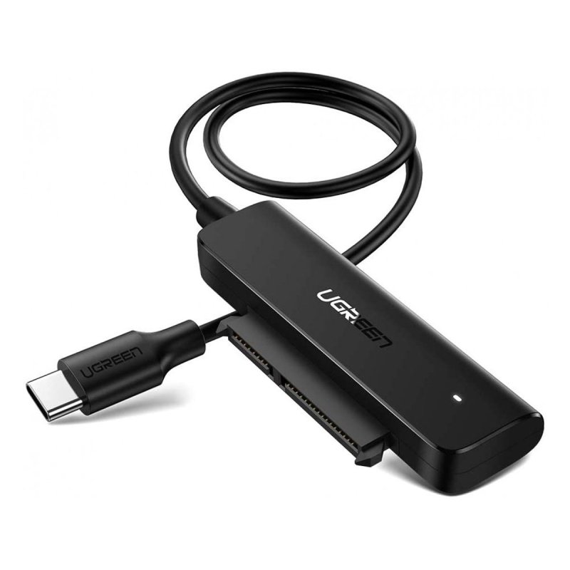 Detalle de Adaptador Ugreen CM321 USB-C a SATA 2.5″ 6Gbps UASP/TRIM Plug&Play – Negro