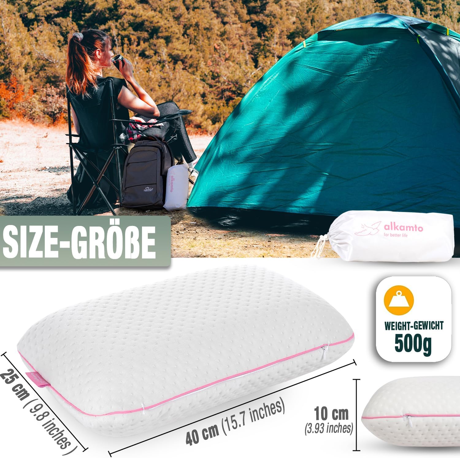Thumbnail 3 de alkamto Reisekissen Campingkissen 40x25x10 cm