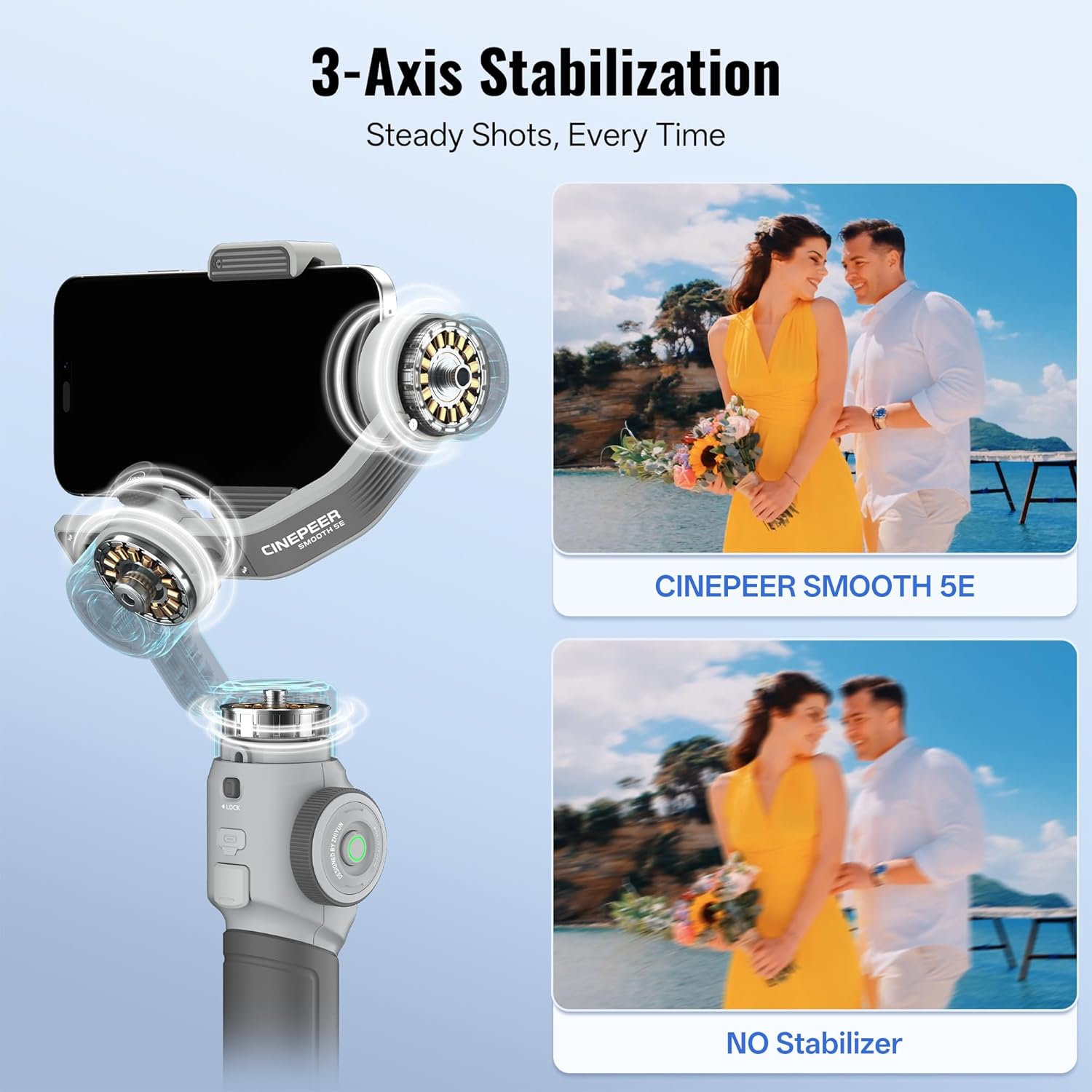 Detalle de ZHIYUN CINEPEER Smooth 5E Combo Gimbal Stabilizer for iPhone & Android
