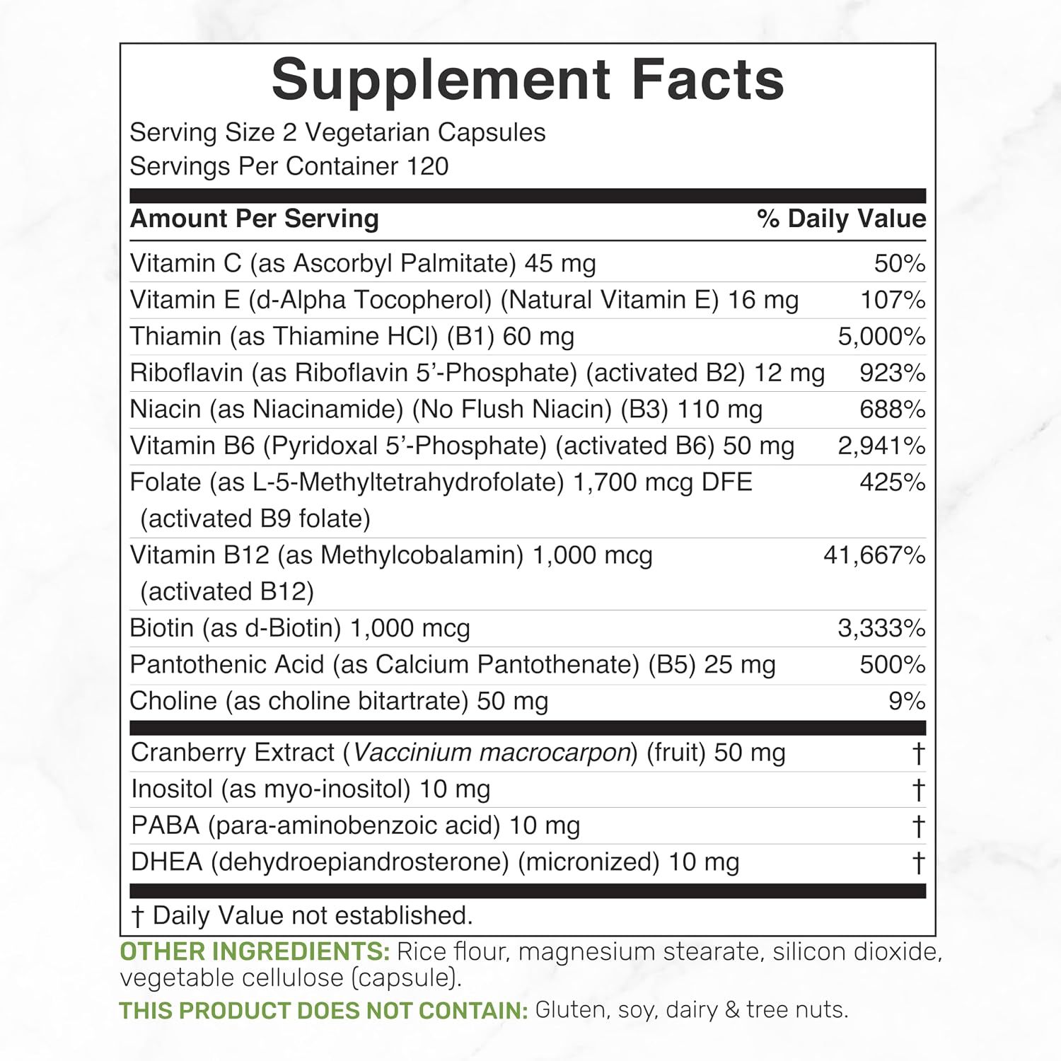 Detalle 2 de DEAL SUPPLEMENT Methylated B-Complex for Women, 240 Capsules