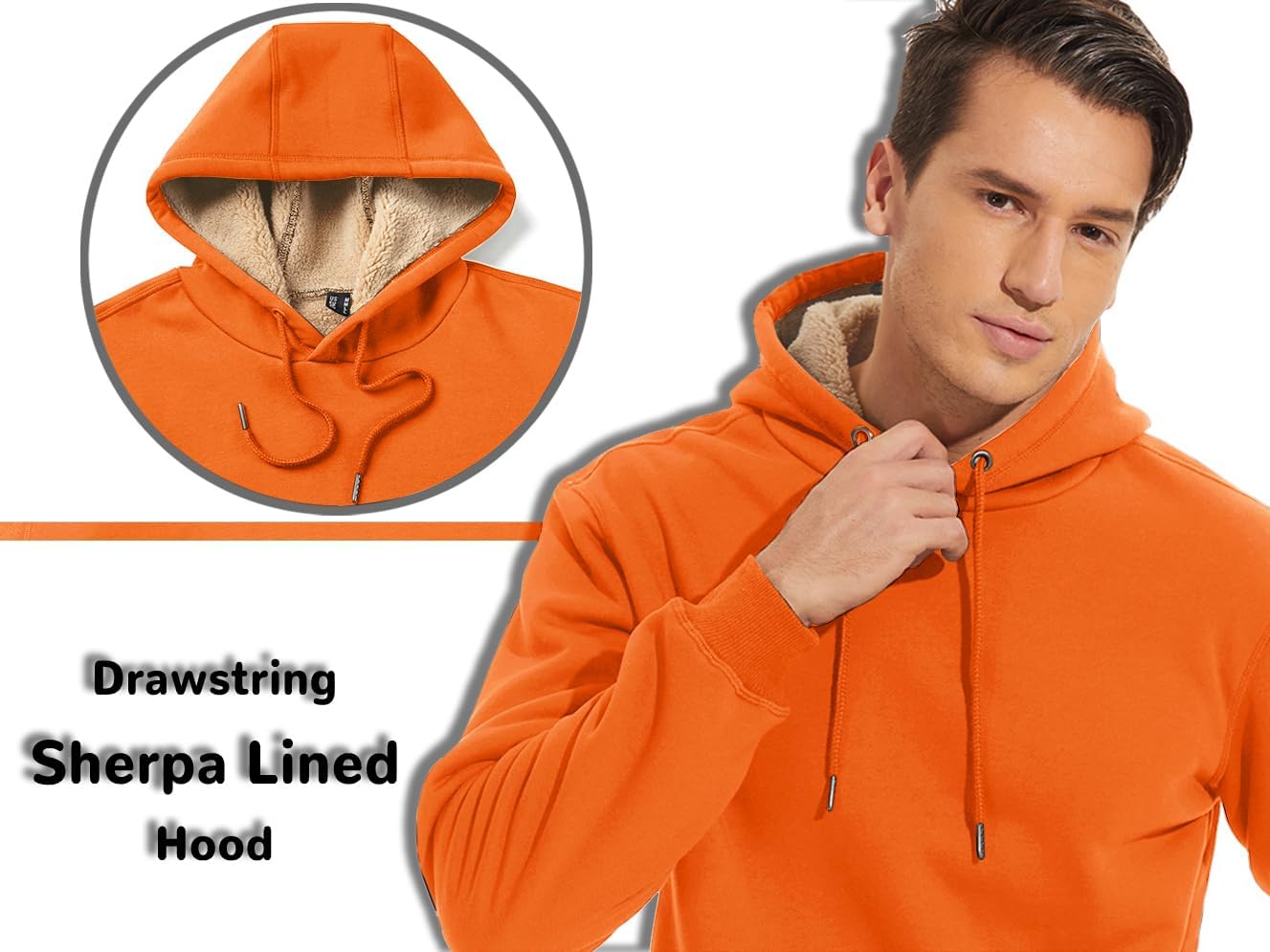 Thumbnail 3 de TACVASEN Men's Sherpa-Lined Pullover Hoodie, Windproof Fleece, Kangaroo Pocket