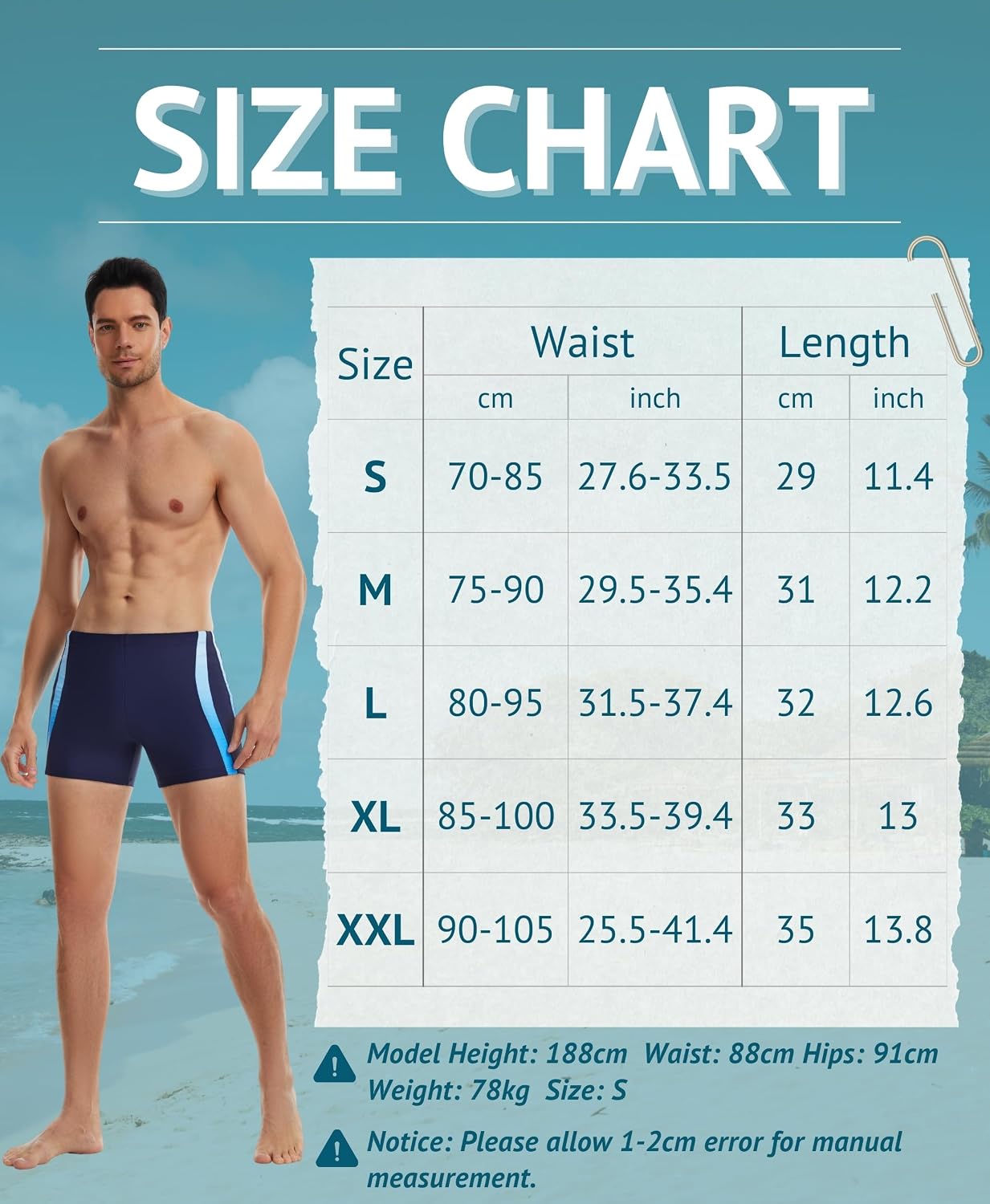 Thumbnail 5 de WHCREAT Mens Swimming Trunks – Quick-Dry, Chlorine-Resistant Boardshorts