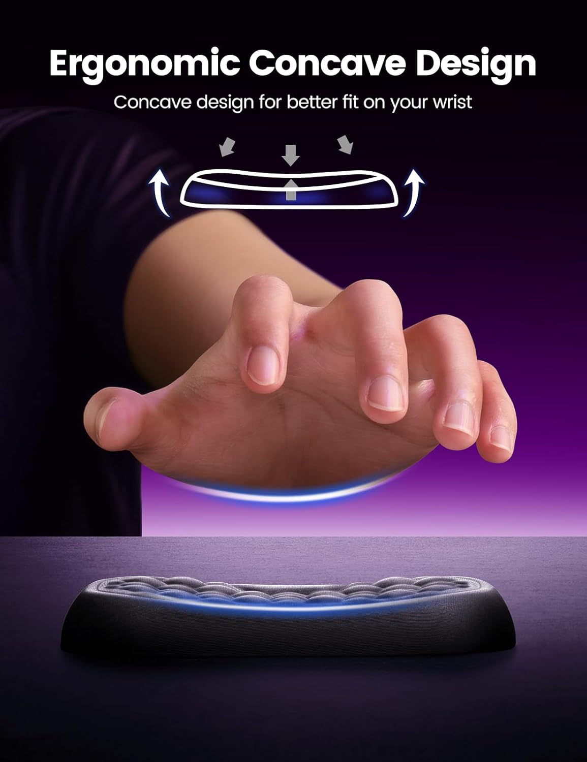 Thumbnail 1 de VAYDEER Memory Foam Keyboard & Mouse Wrist Rest Pad (Black)