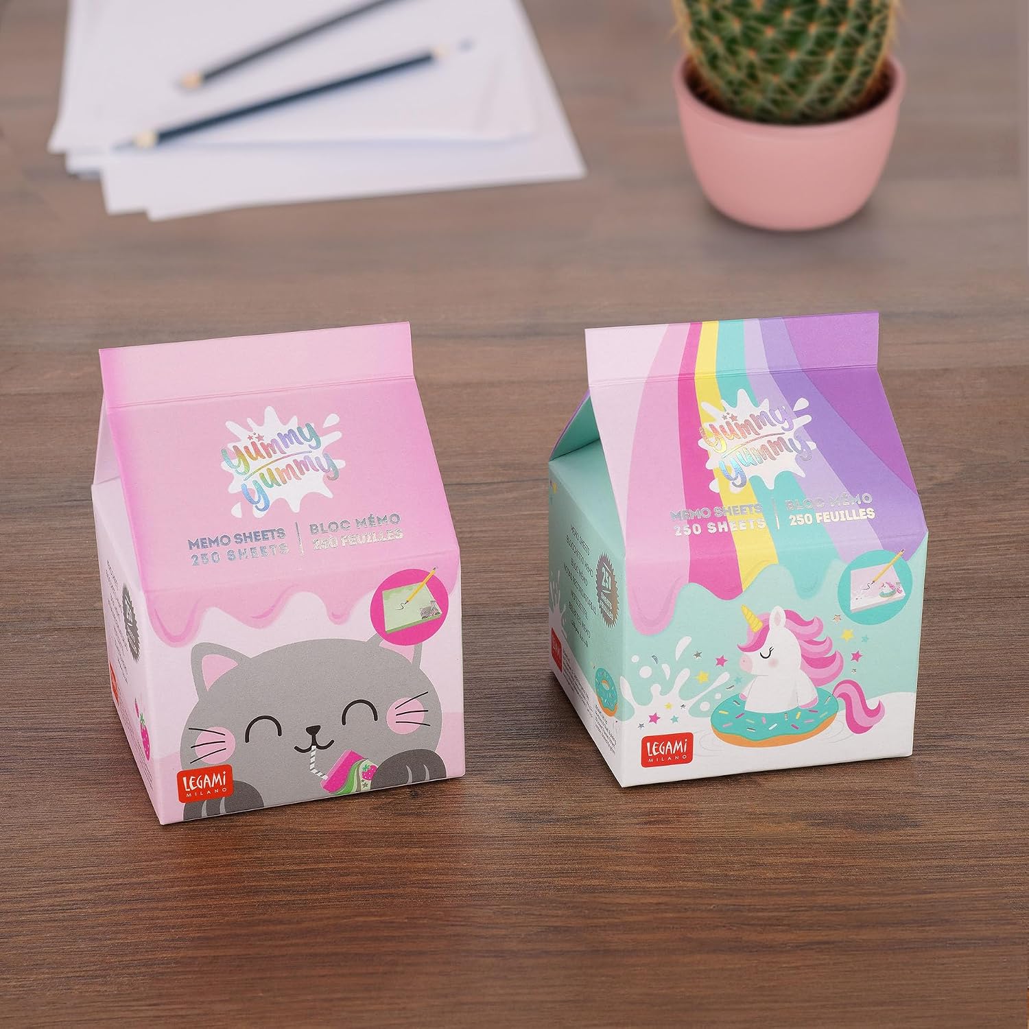 Detalle de Legami Yummy Yummy Memo Kitty – anteckningsblock med 250 löstagbara ark