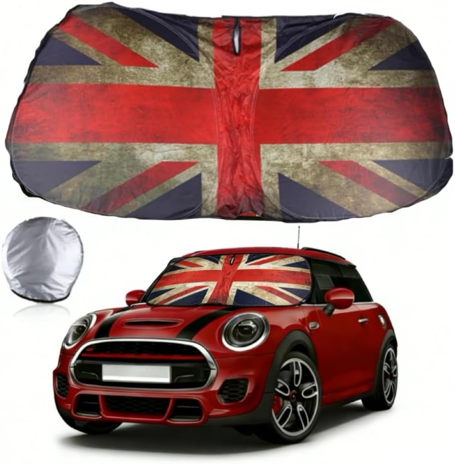 Detalle de Mini Cooper windshield sun shade, 210T reflective fabric