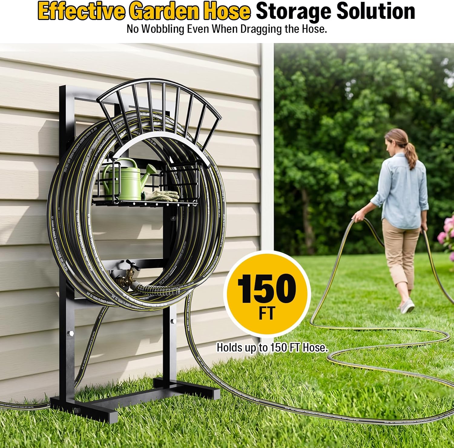 Thumbnail 5 de Garden Hose Holder with 45 ft Rubber Hose