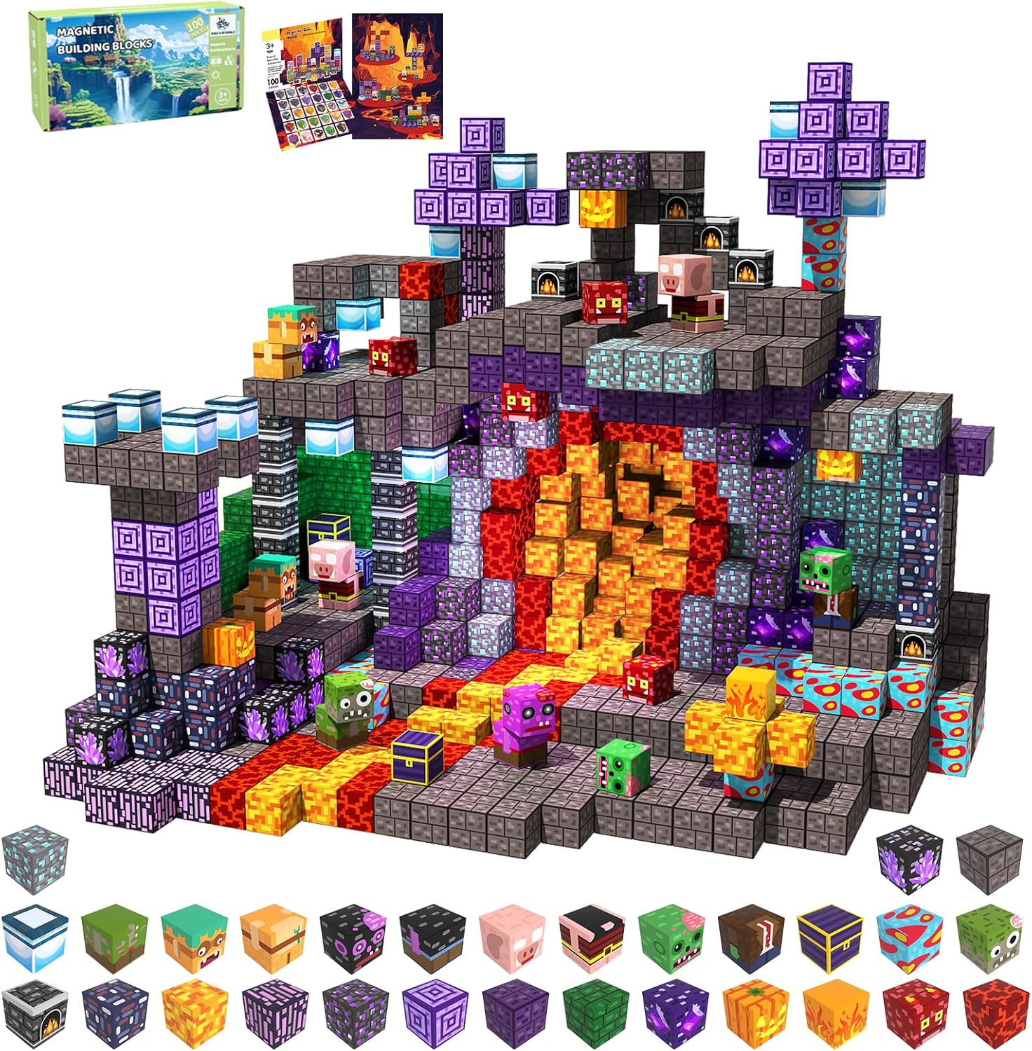 Detalle de Magnetische Bausteine 100er Set für Kinder