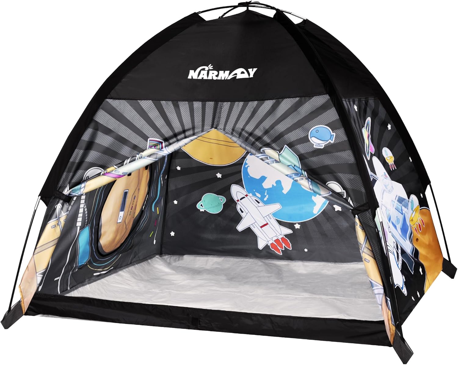 NARMAY Tenda da gioco motivo spazio: divertimento e protezione per interno ed esterno (121 x 121 x 101 cm)