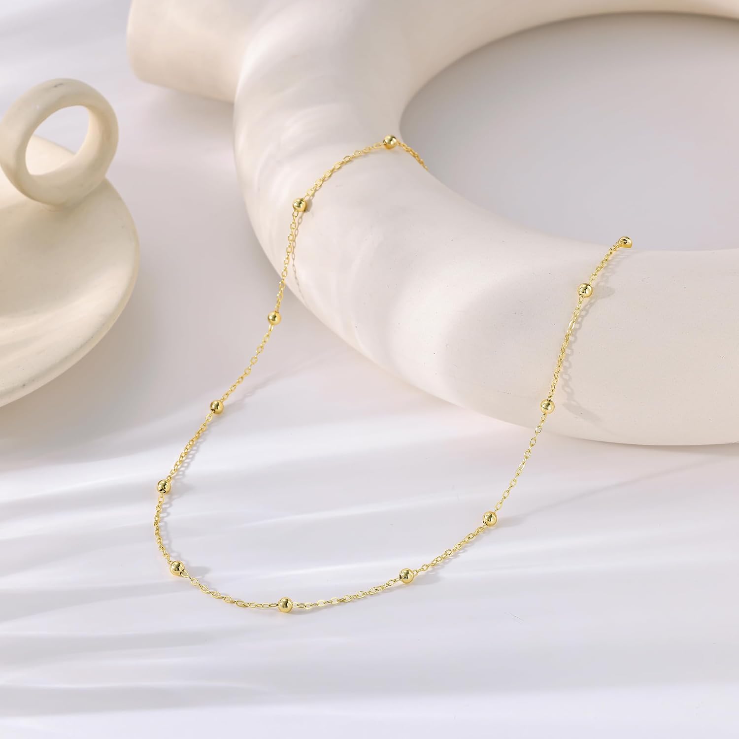 Thumbnail 6 de Tewiky Gold Choker Necklace, 14K Gold-Plated