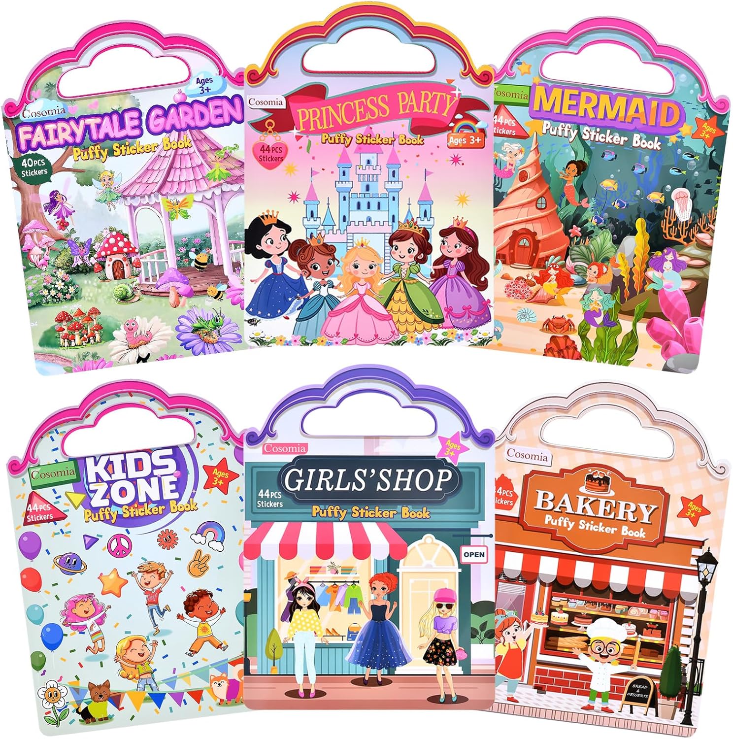 Detalle de Cosomia 6 Set Puffy Sticker Books 260pcs