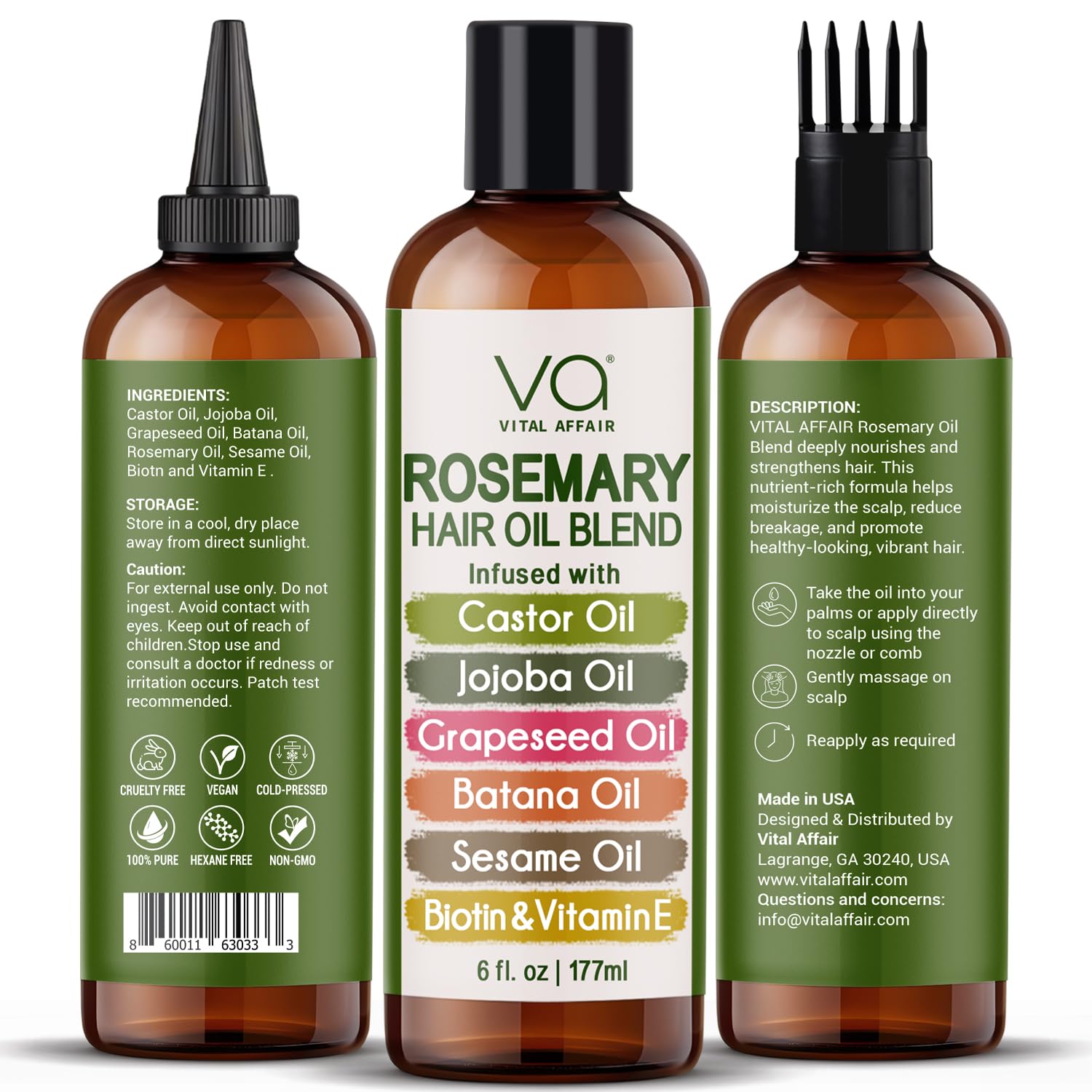 Detalle 2 de VITAL AFFAIR Rosemary Oil 6 Fl Oz ๐