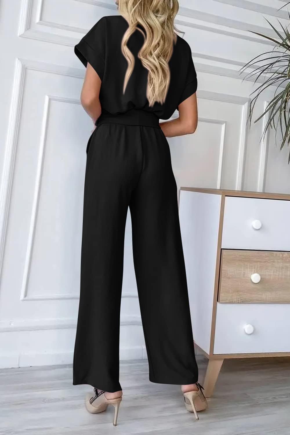 Detalle de PRETTYGARDEN wrap jumpsuit romper dress