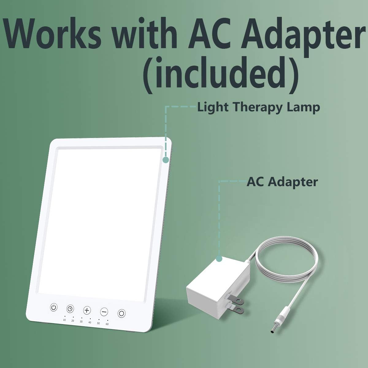 Thumbnail 6 de Easysleep Sun Lamp 10000 Lux LED Energy Therapy (White) with 7 timer settings and adjustable brightness