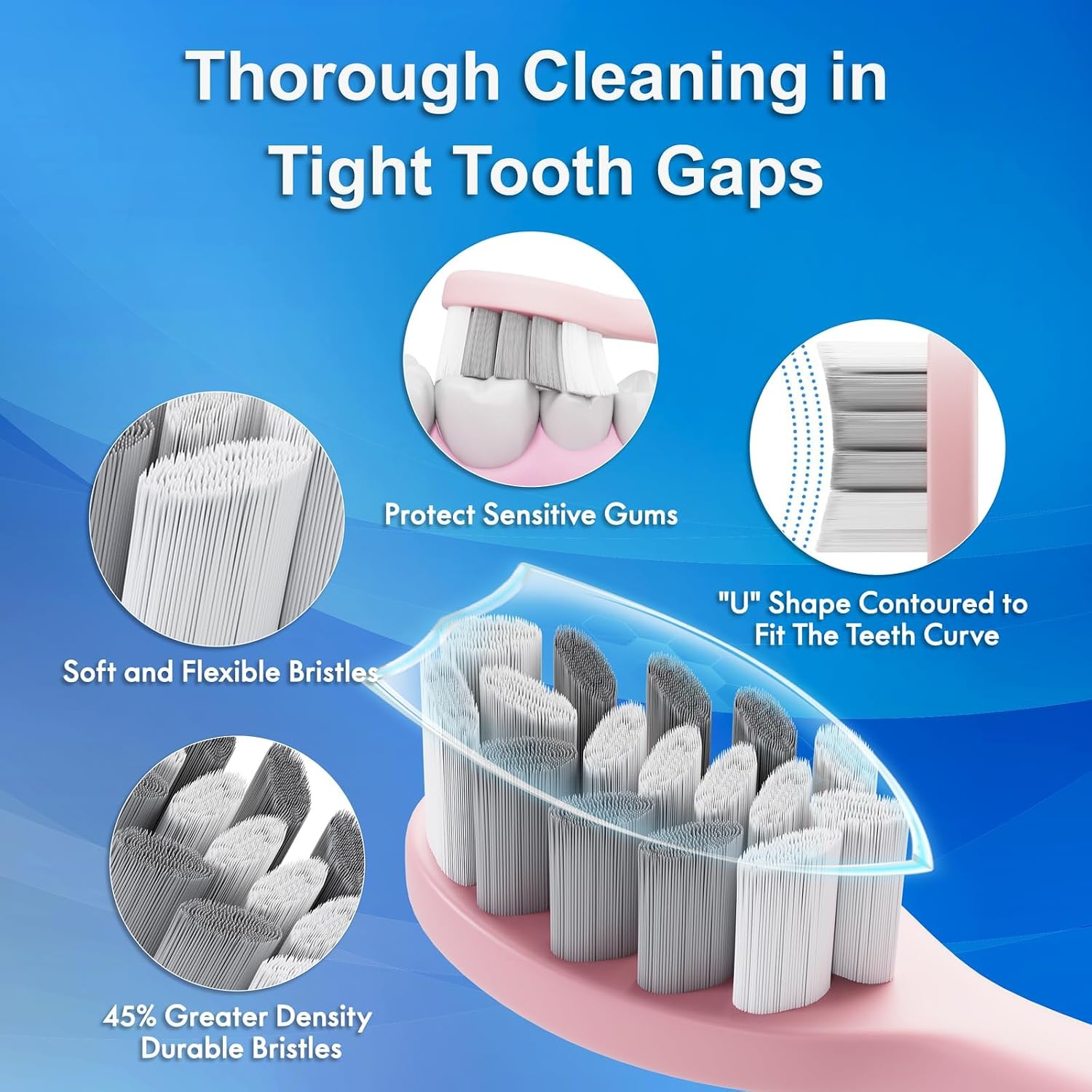 Detalle 2 de Kuicur Electric Toothbrush with 10 Brush Heads
