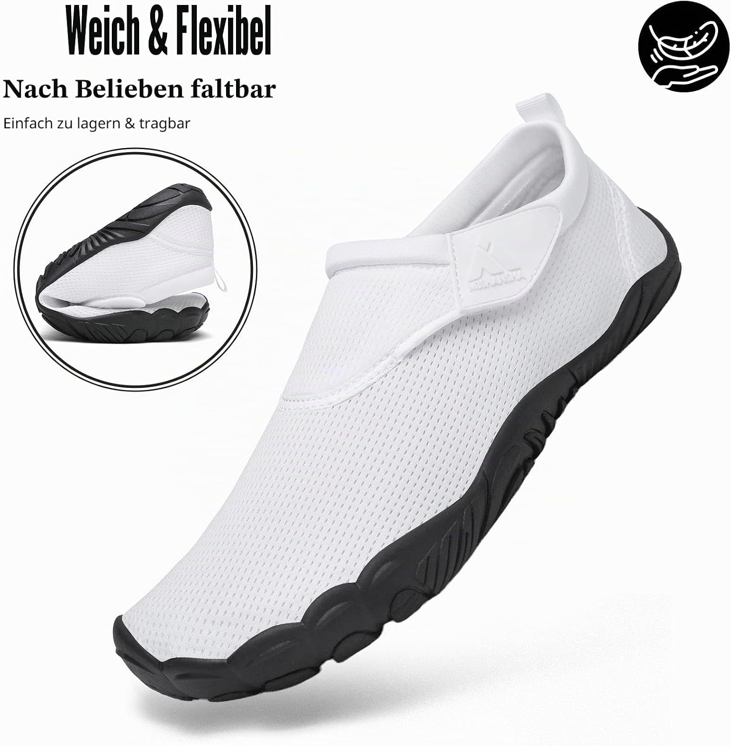 Detalle de Mishansha Badeschuhe – Unisex Aquaschuhe, atmungsaktiv & schnelltrocknend, EU 36–46