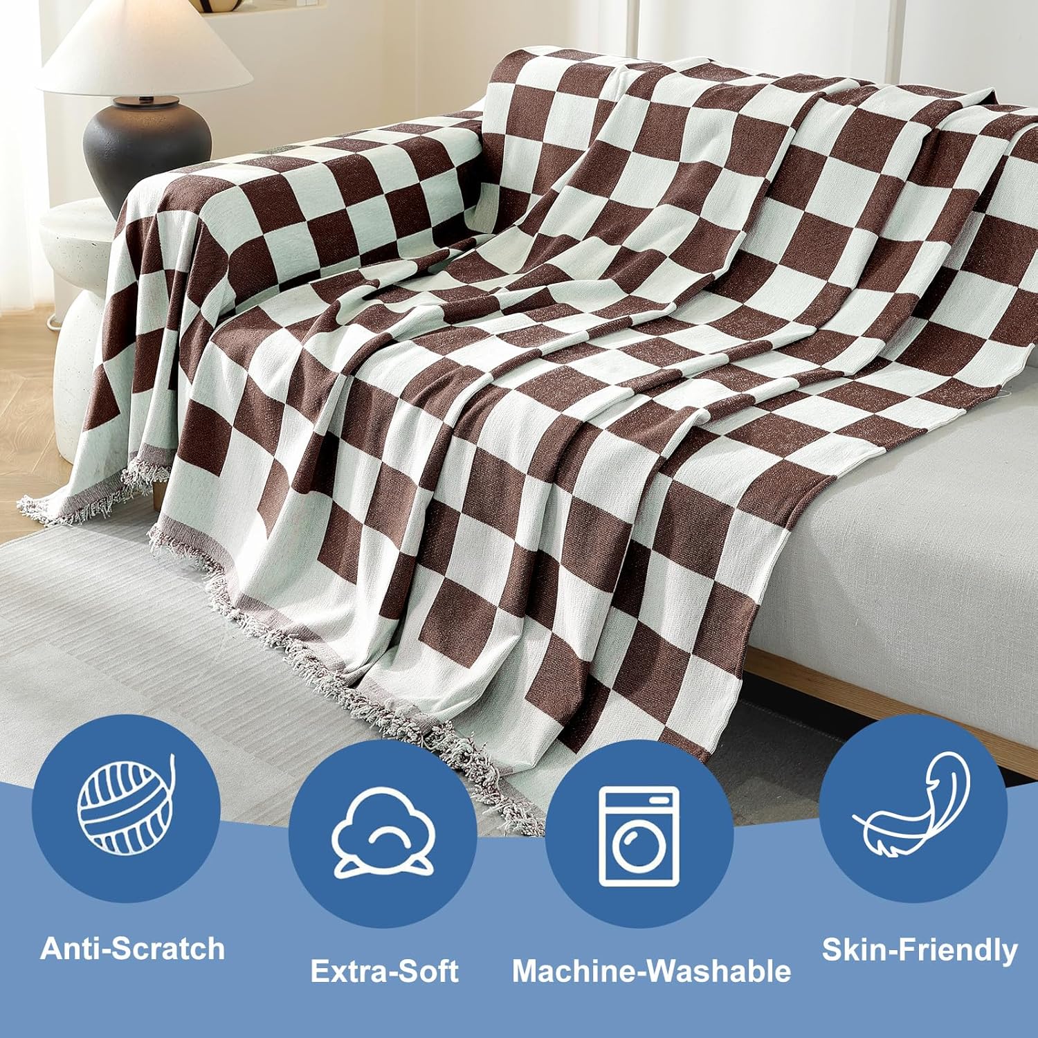 Thumbnail 3 de Ystyle Couvre Canapé 180x340 cm en jeté de canapé, housse universelle 1/2/3/4 places (café)