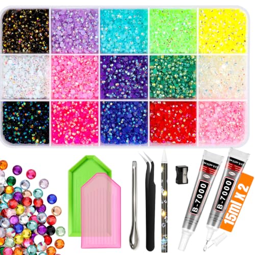 Detalle de ALECPEA 16000 Pcs 3mm Jelly Rhinestones Bedazzling Kit