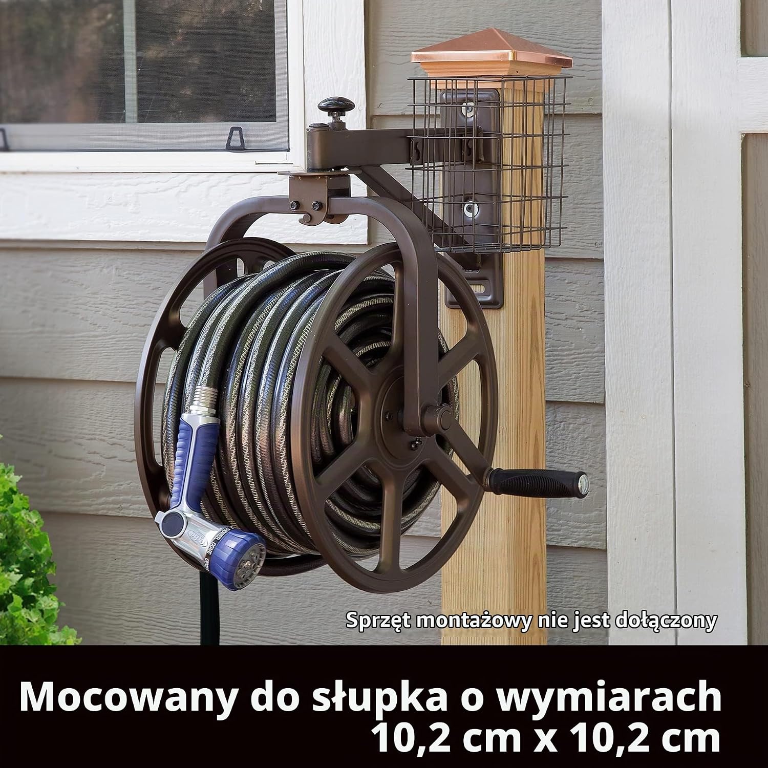Detalle de Liberty Garden 712 obrotowy bęben ścienny na wąż, stalowy, brązowy