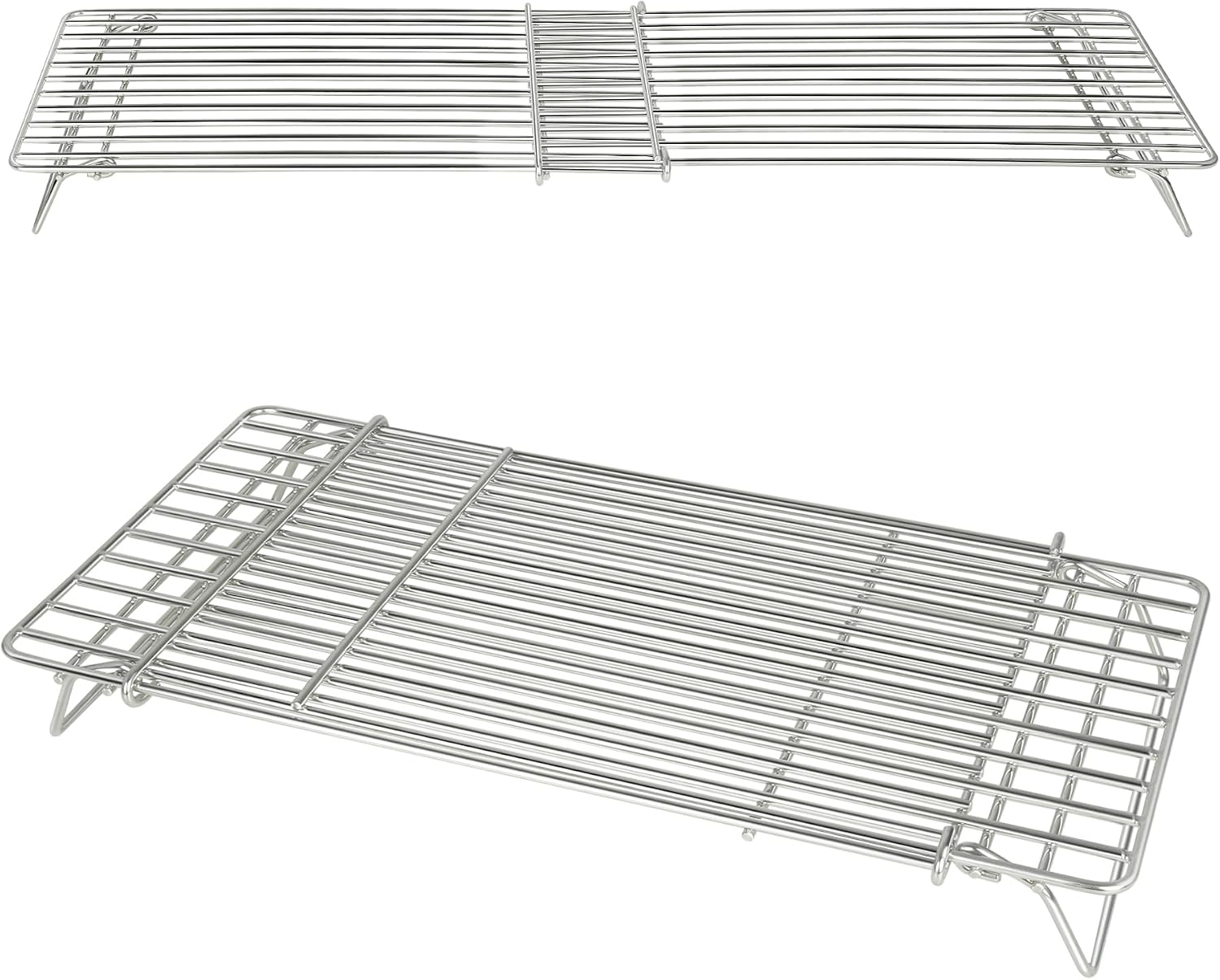 Detalle de CANDANA Adjustable Griddle Warming Rack, Stainless Steel, Foldable, 2-Pack