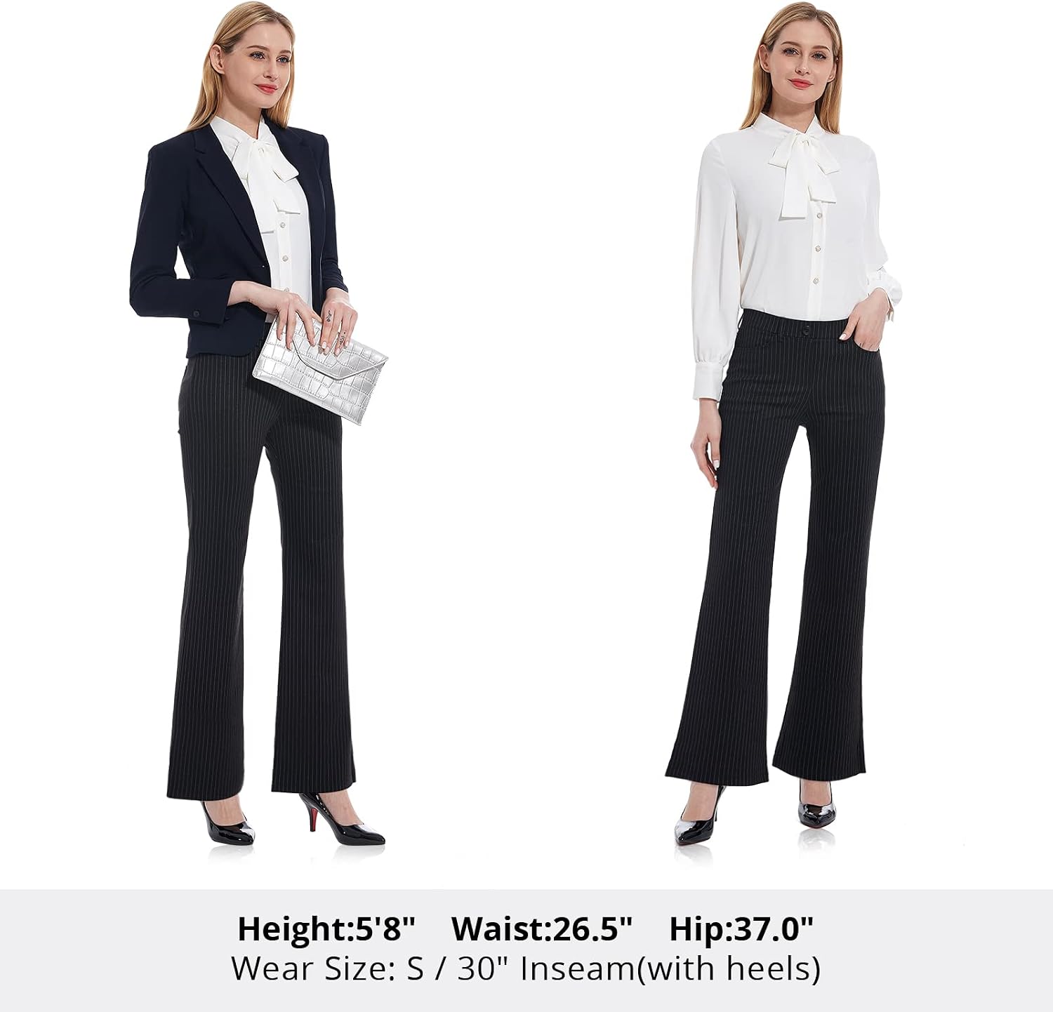 Detalle de Tapata Women’s Stretchy Bootcut Dress Pants (28"–34" Inseams) with Pockets for Office Work