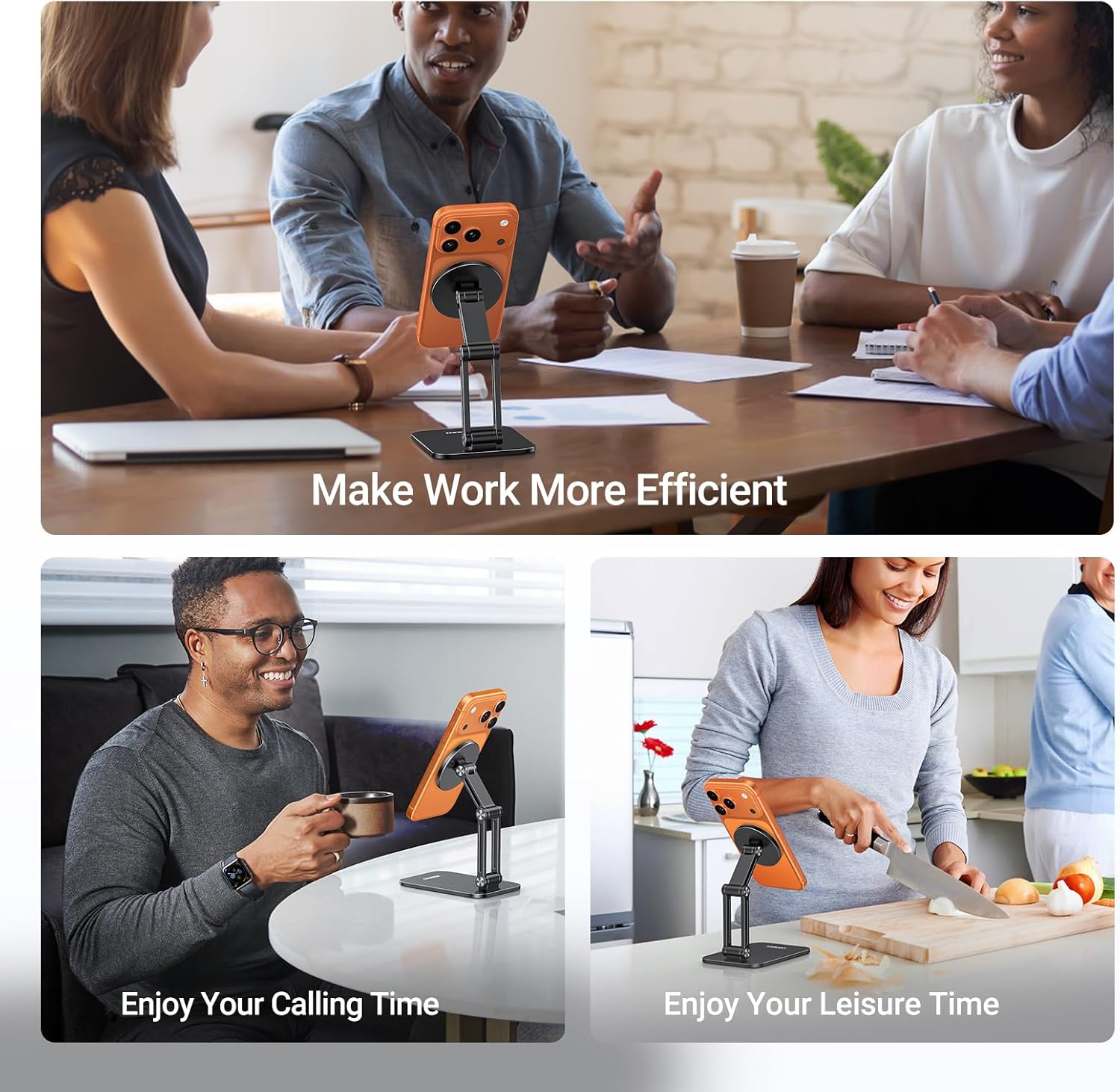 Thumbnail 4 de UGREEN Magnetic Phone Stand, Foldable Aluminium, 360° Rotation, Adjustable Arms