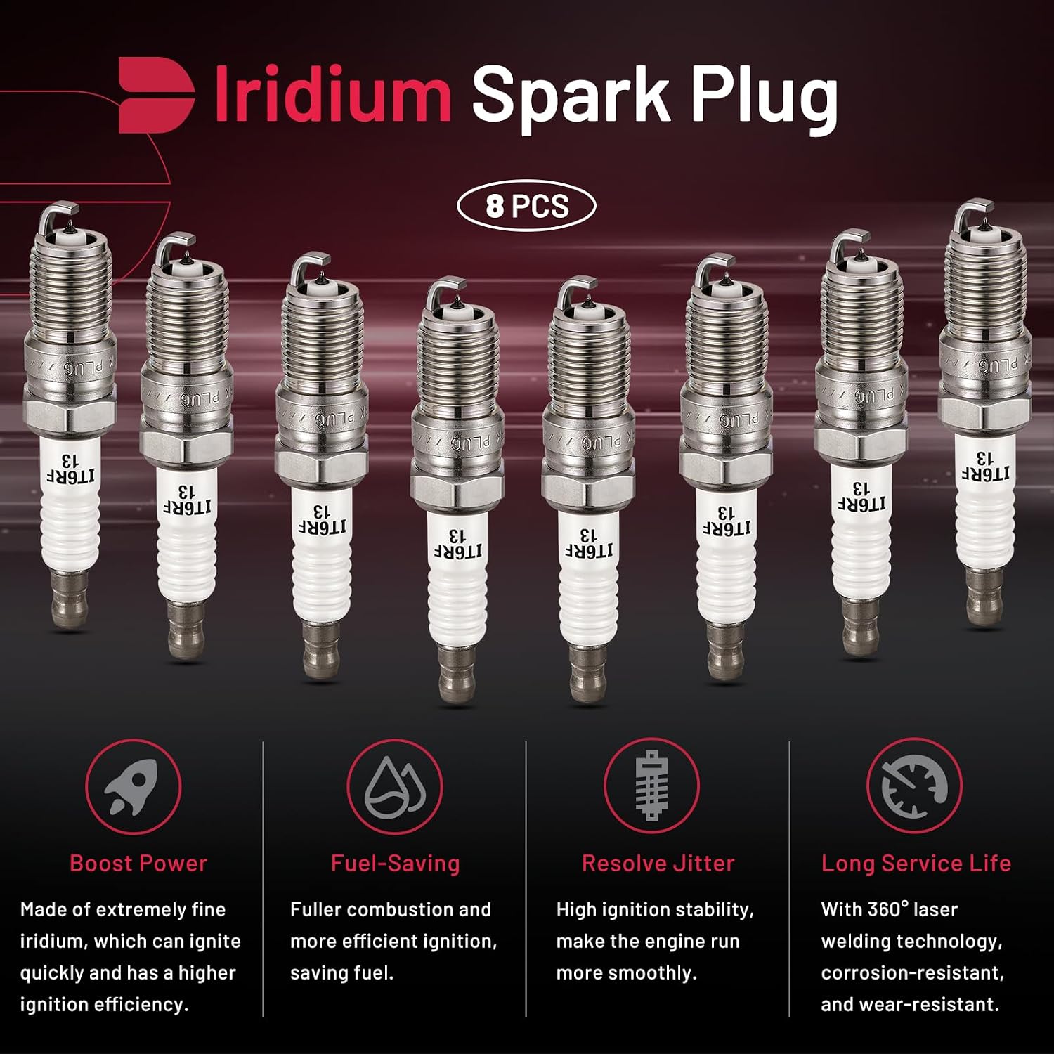 Detalle 2 de BDFHYK Iridium Spark Plug Set of 8